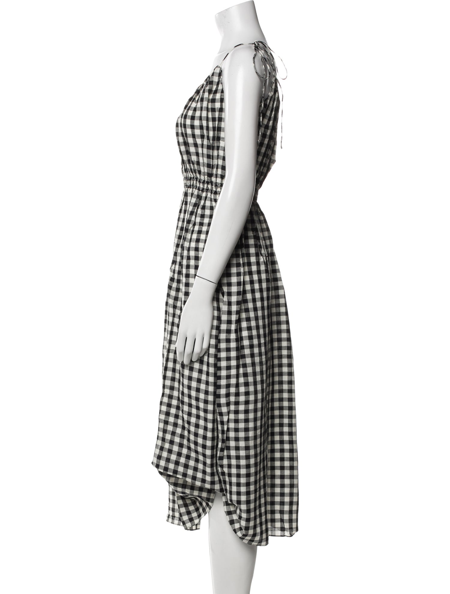 DÔEN Plaid Print Midi Length Dress