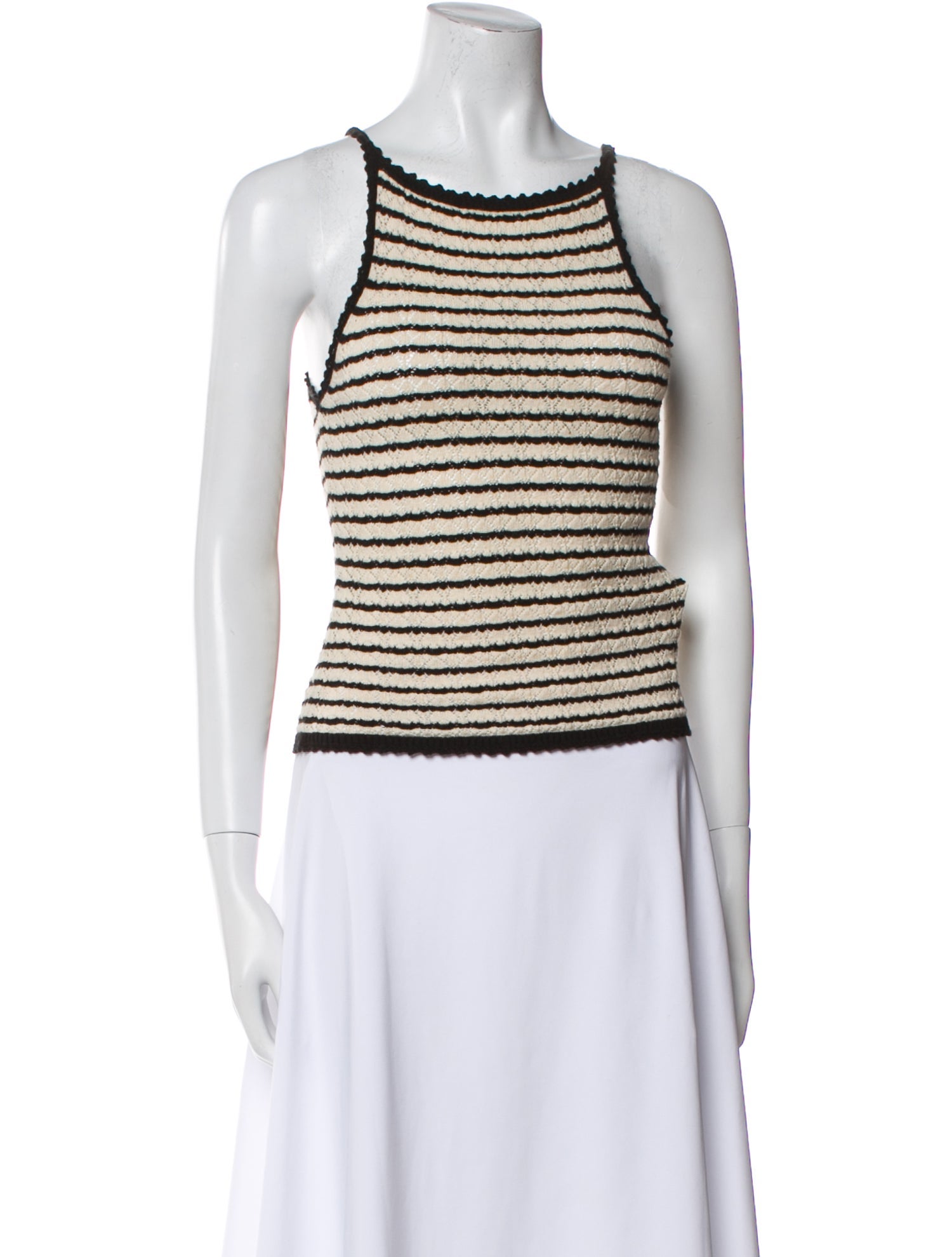 DÔEN Striped Scoop Neck Top