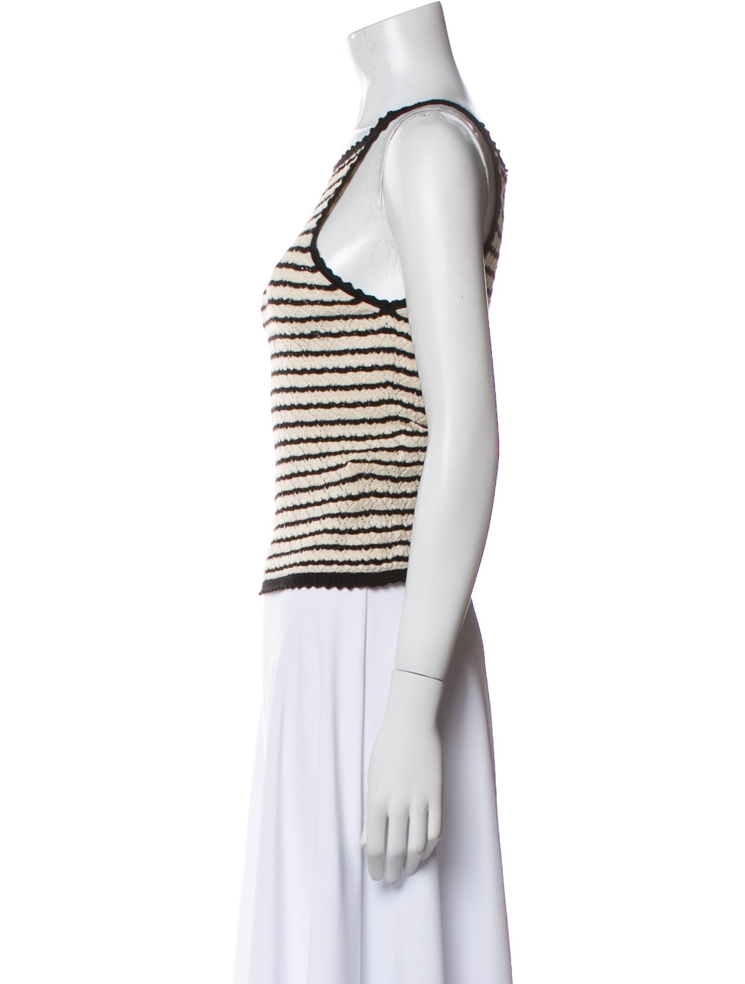 DÔEN Striped Scoop Neck Top