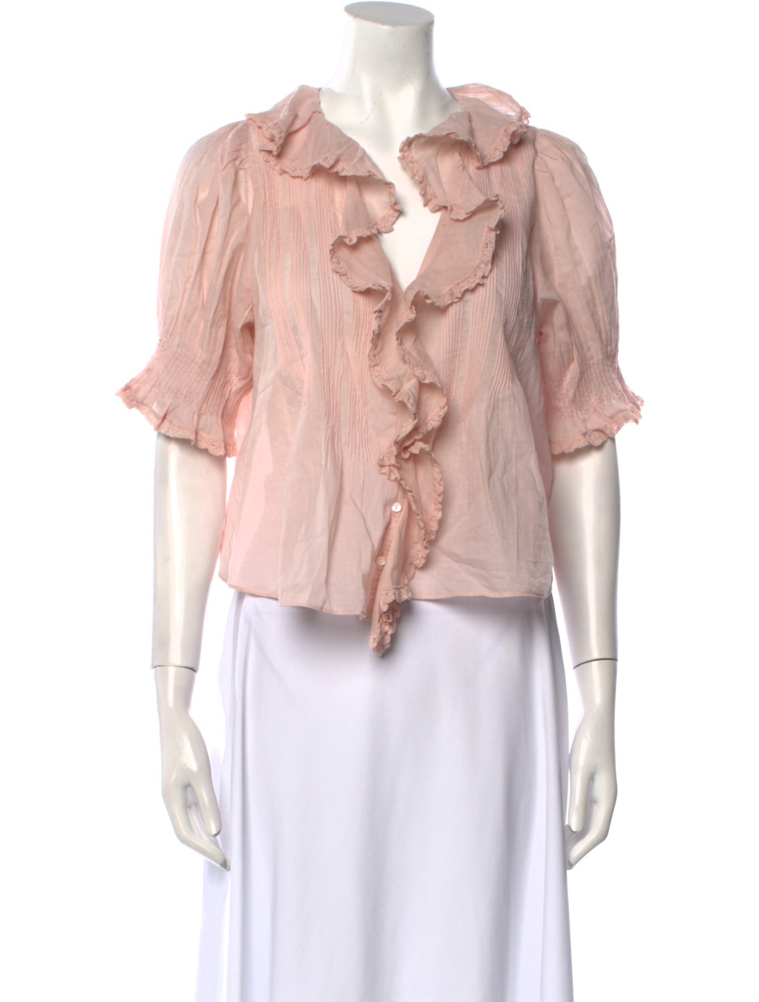 DÔEN V-Neck Short Sleeve Crop Top