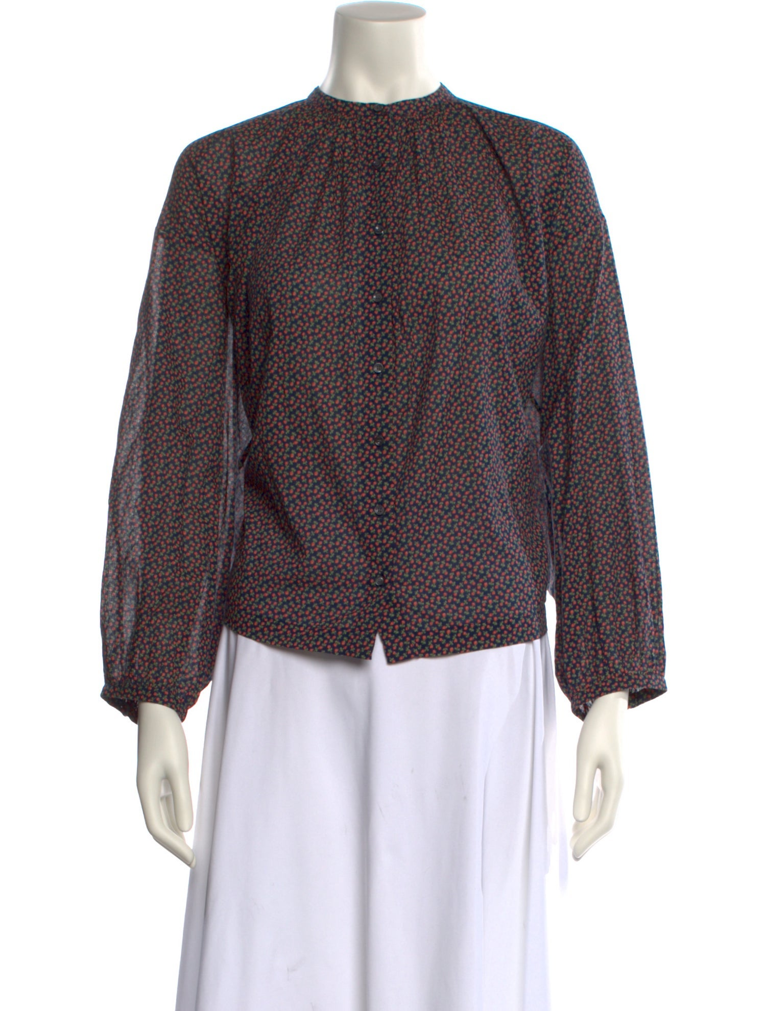 DÔEN Printed Mock Neck Top