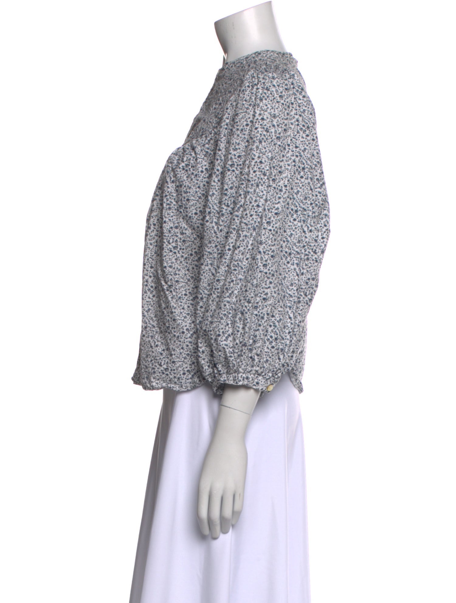 DÔEN Floral Print Crew Neck Top