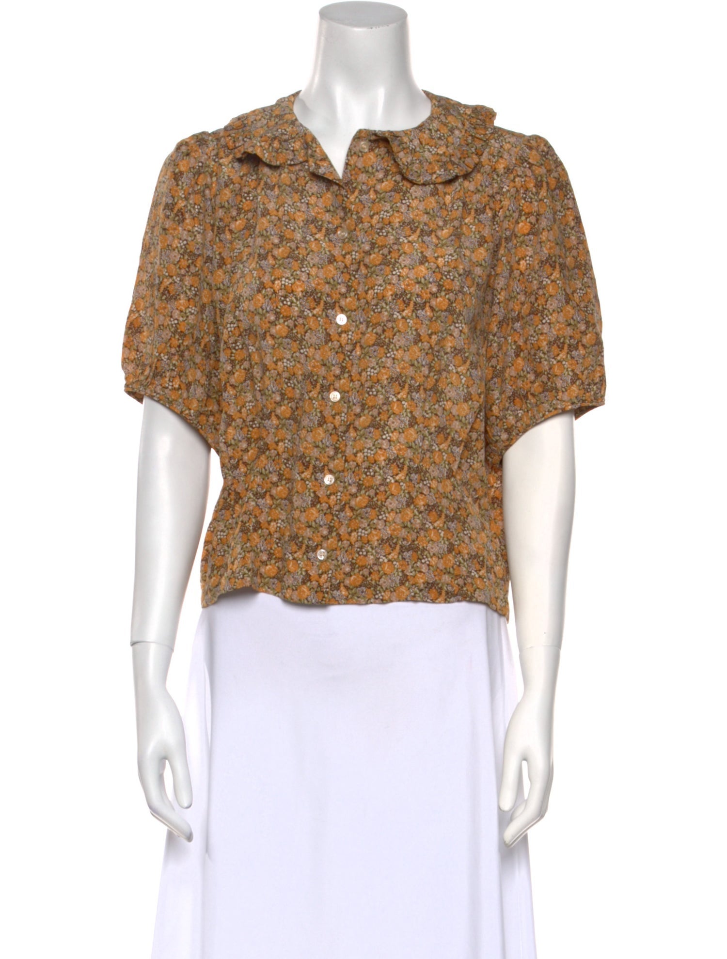 DÔEN Silk Floral Print Crop Top