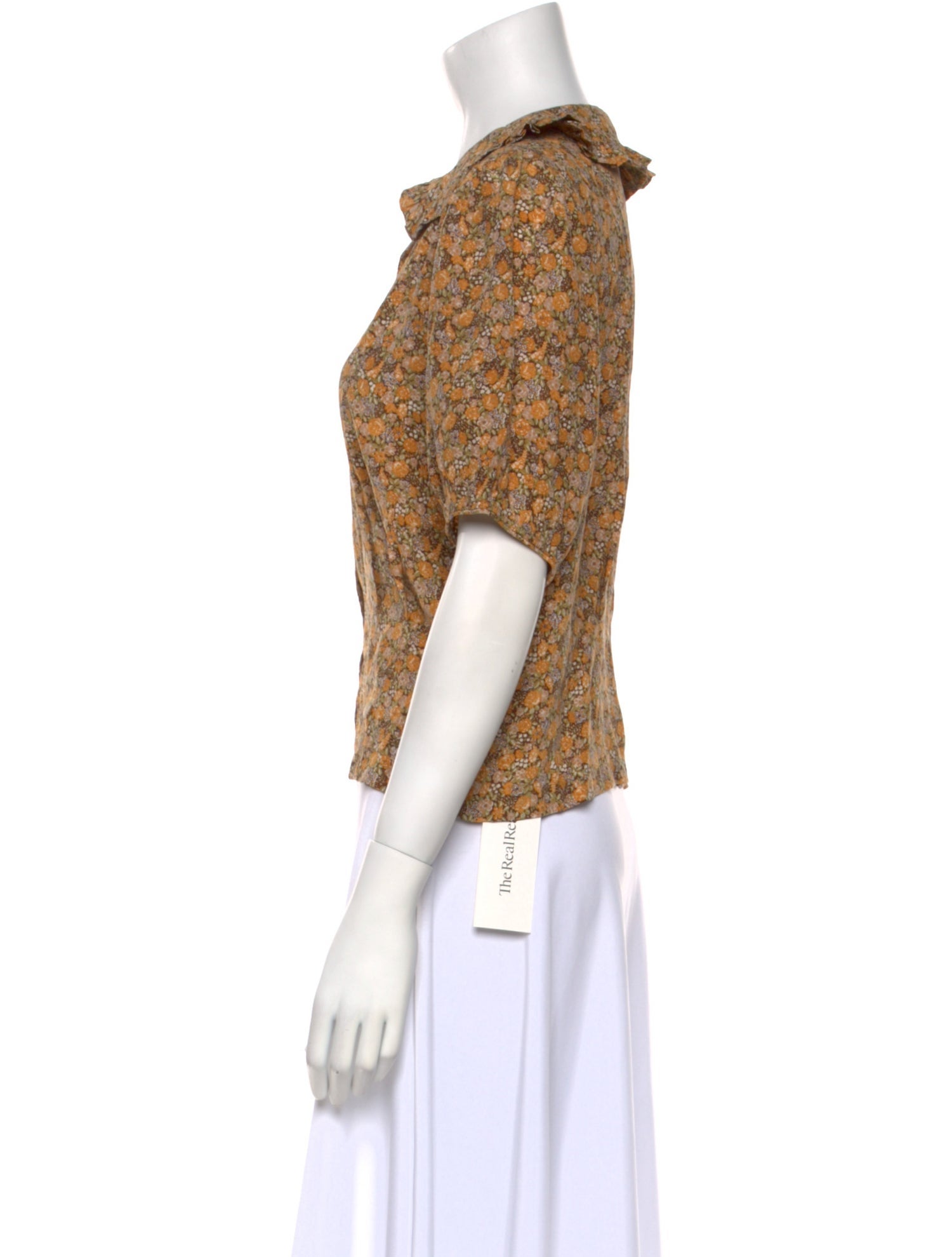 DÔEN Silk Floral Print Crop Top