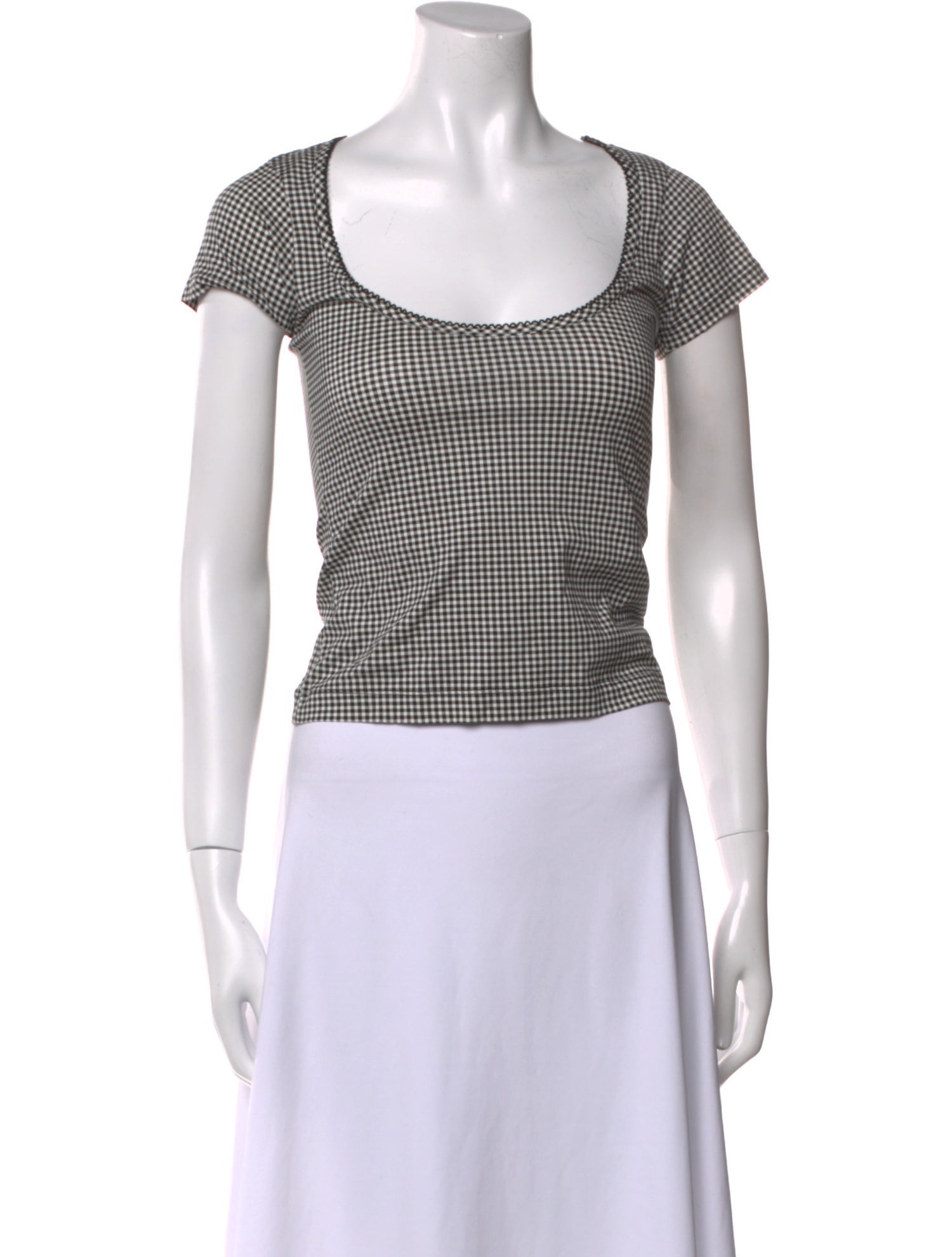 DÔEN Plaid Print Square Neckline Crop Top w/ Tags