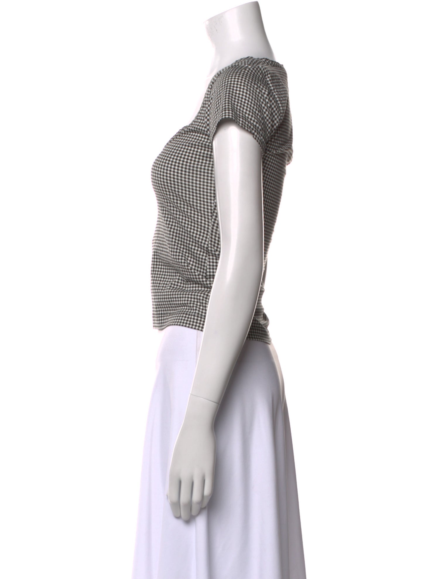 DÔEN Plaid Print Square Neckline Crop Top w/ Tags