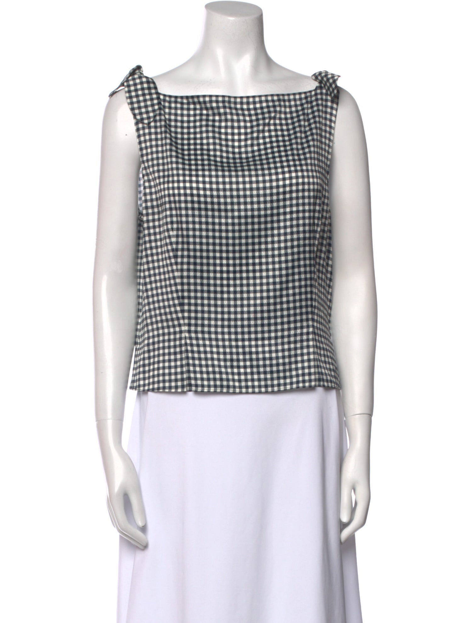 DÔEN Silk Plaid Print Crop Top