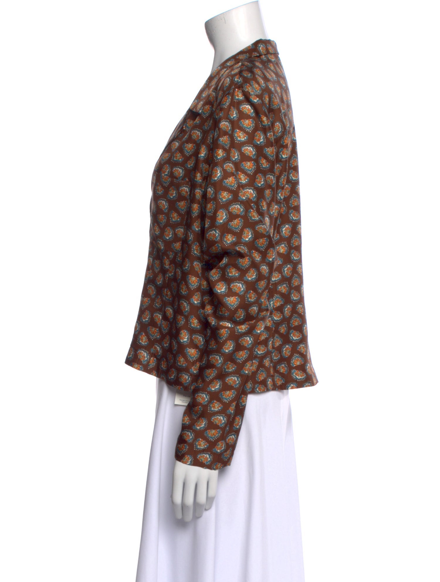 DÔEN Silk Floral Print Blouse