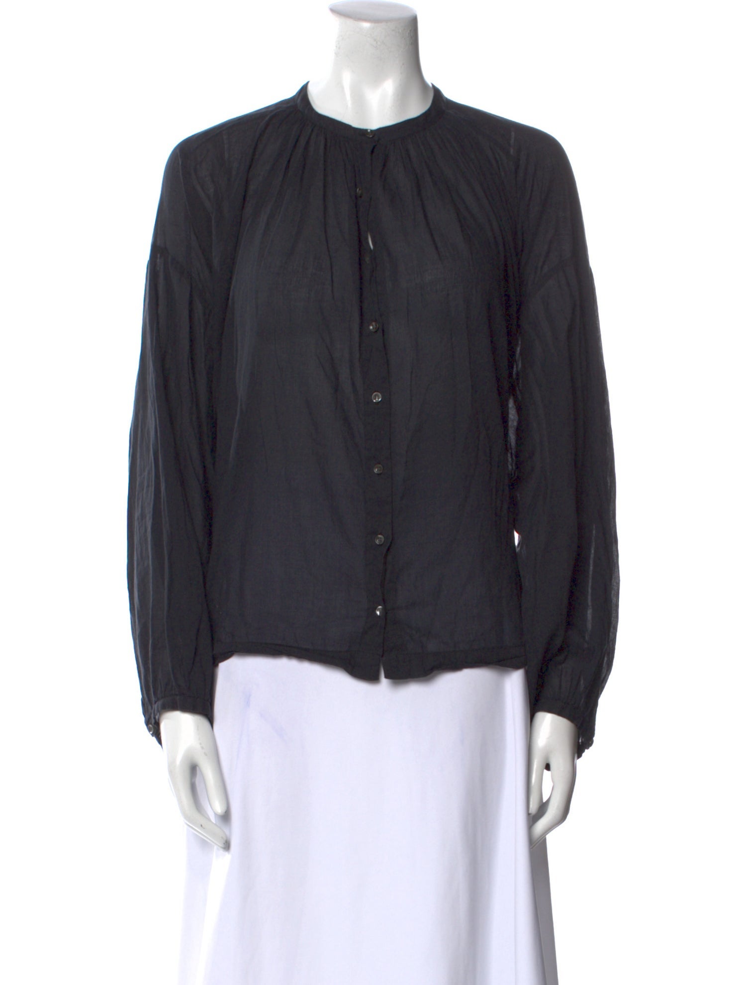 DÔEN Crew Neck Long Sleeve Blouse