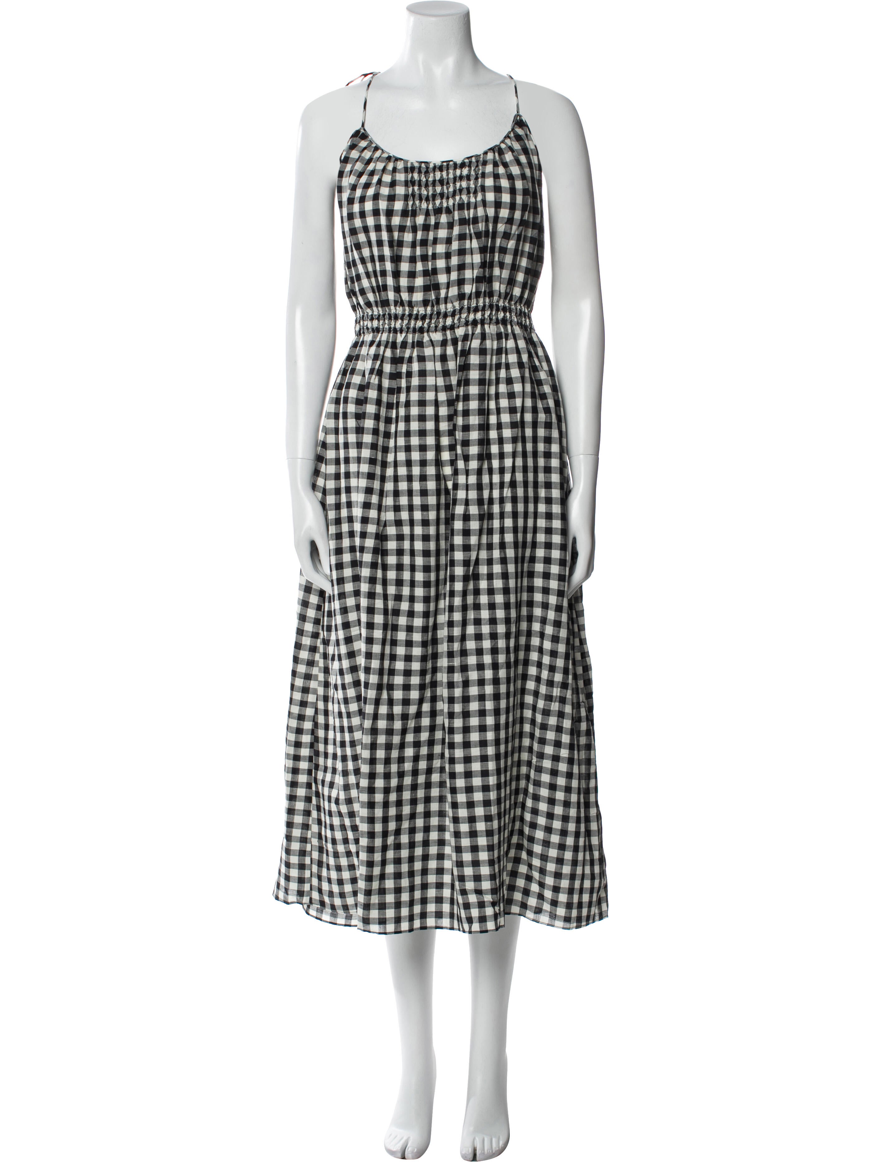 DÔEN Plaid Print Midi Length Dress