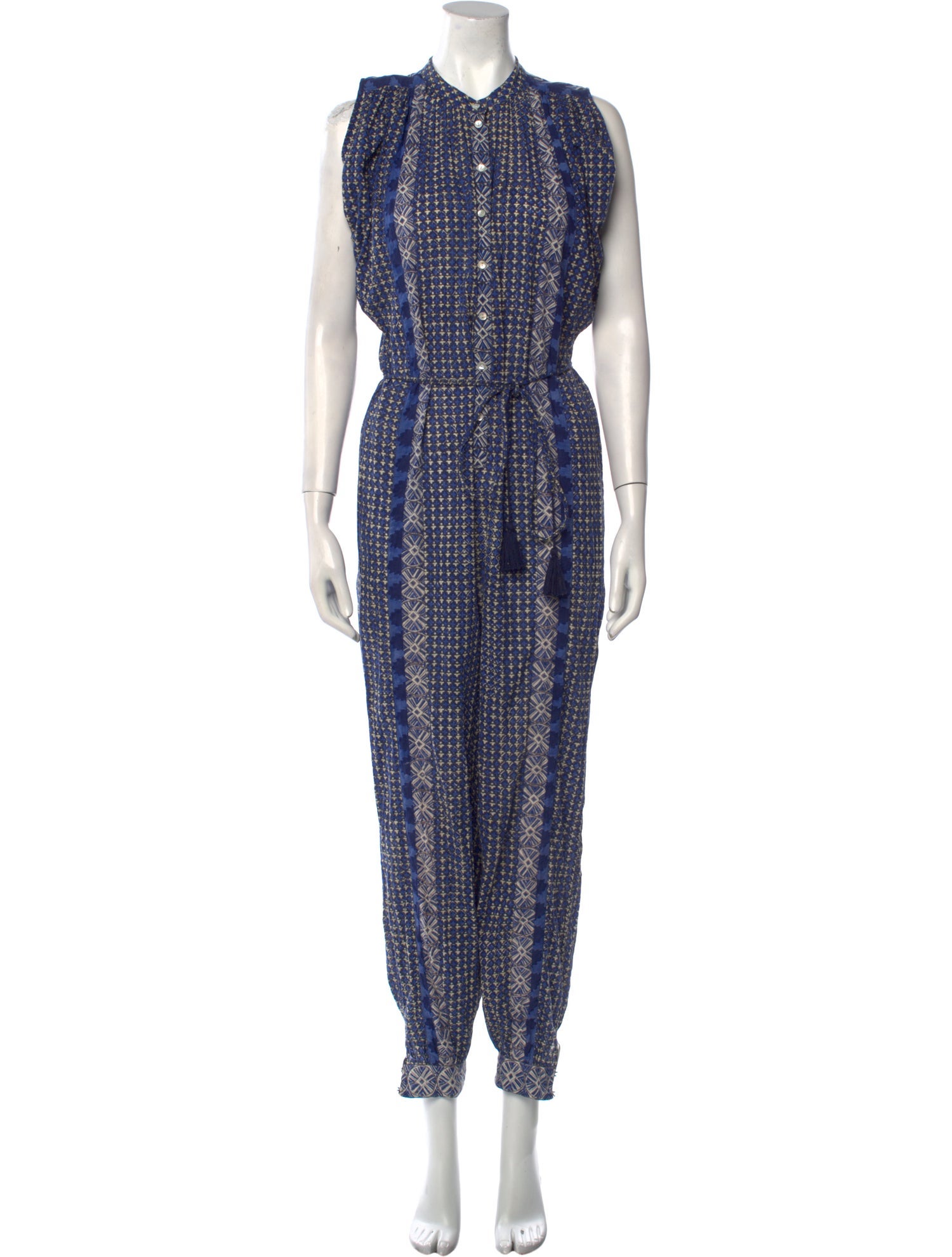 DÔEN Tweed Pattern Crew Neck Jumpsuit