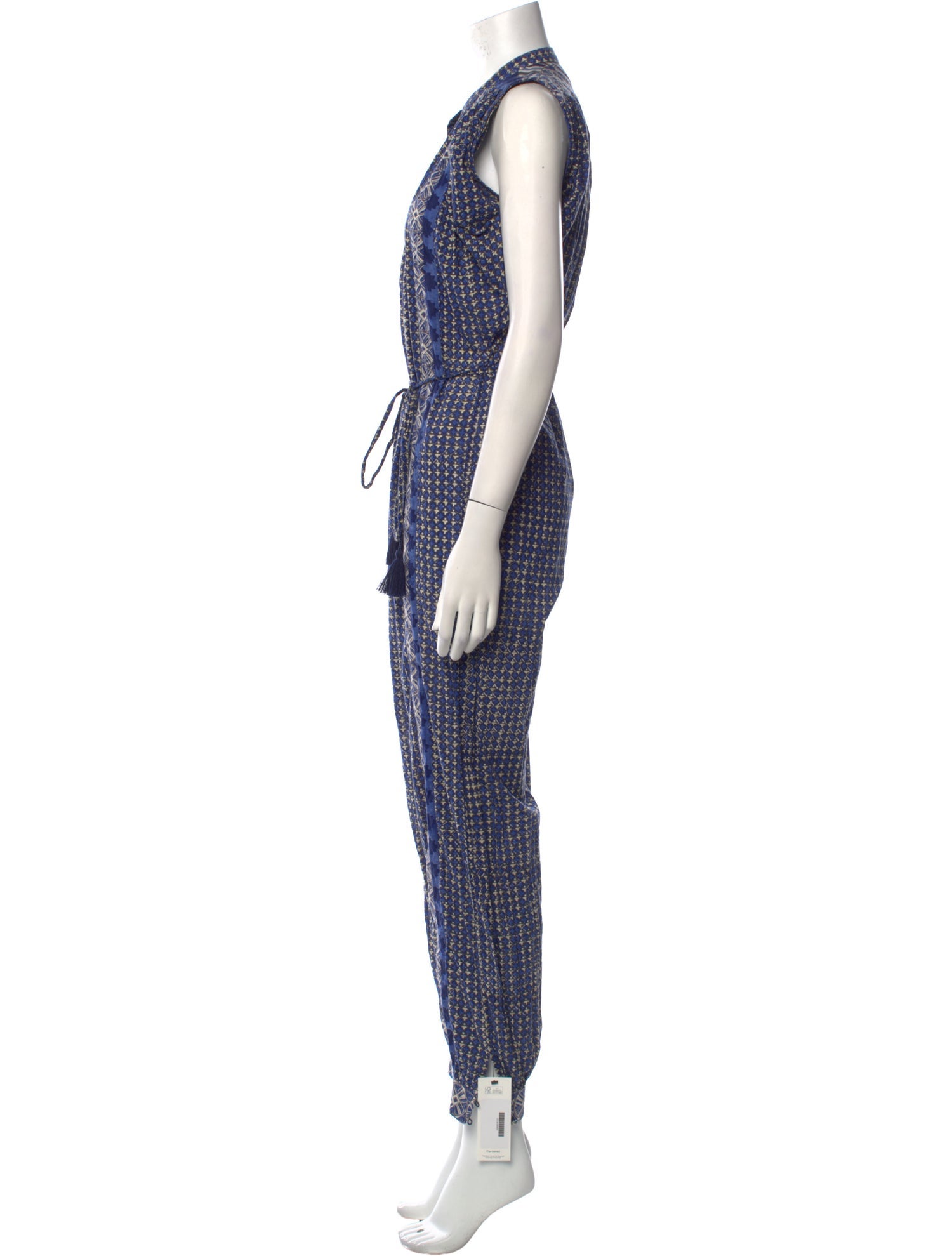 DÔEN Tweed Pattern Crew Neck Jumpsuit