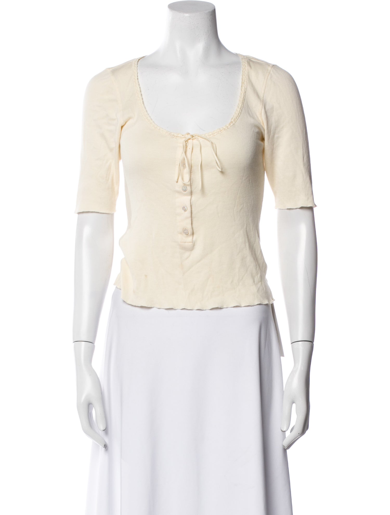 DÔEN Scoop Neck Short Sleeve Top