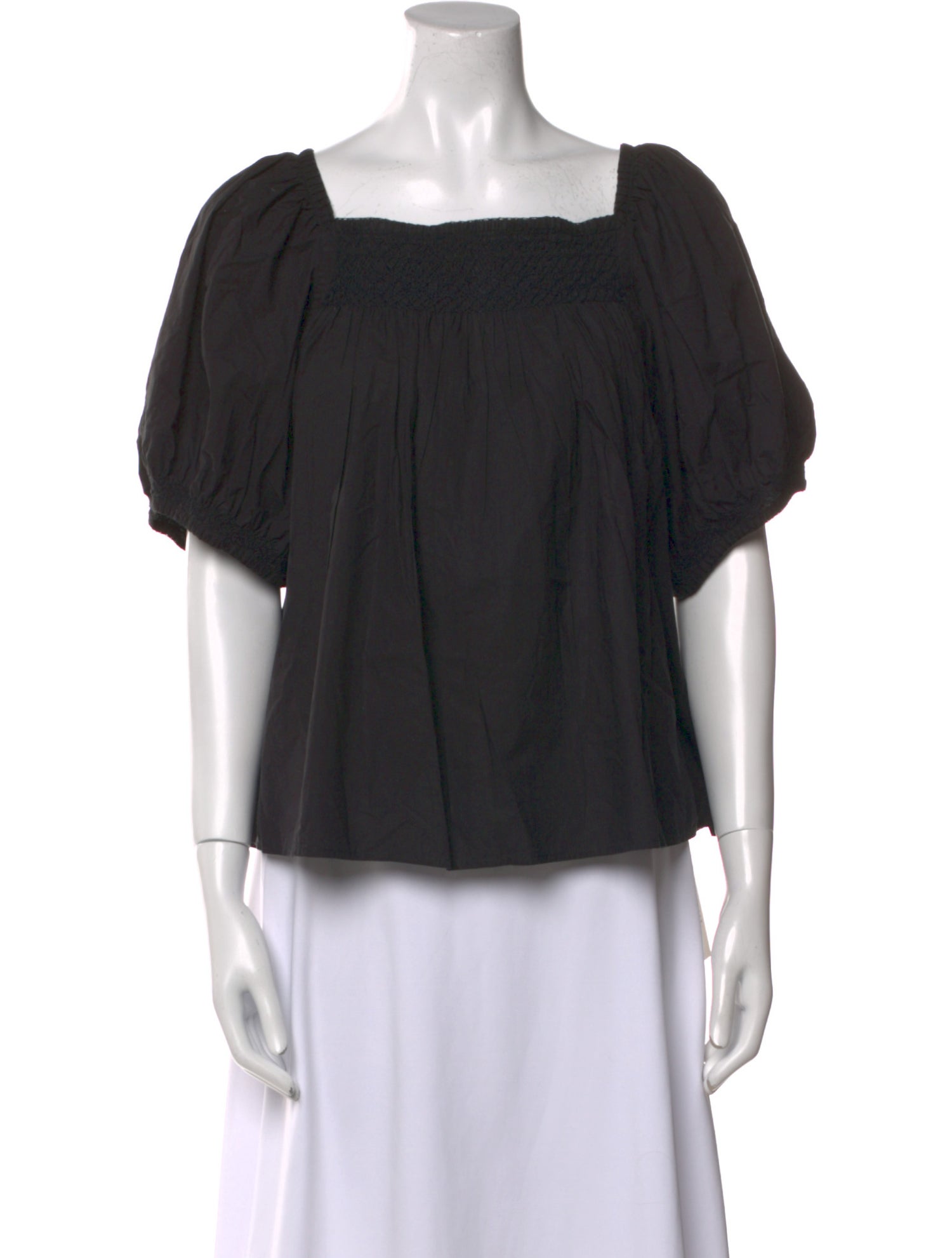 DÔEN Square Neckline Short Sleeve Blouse