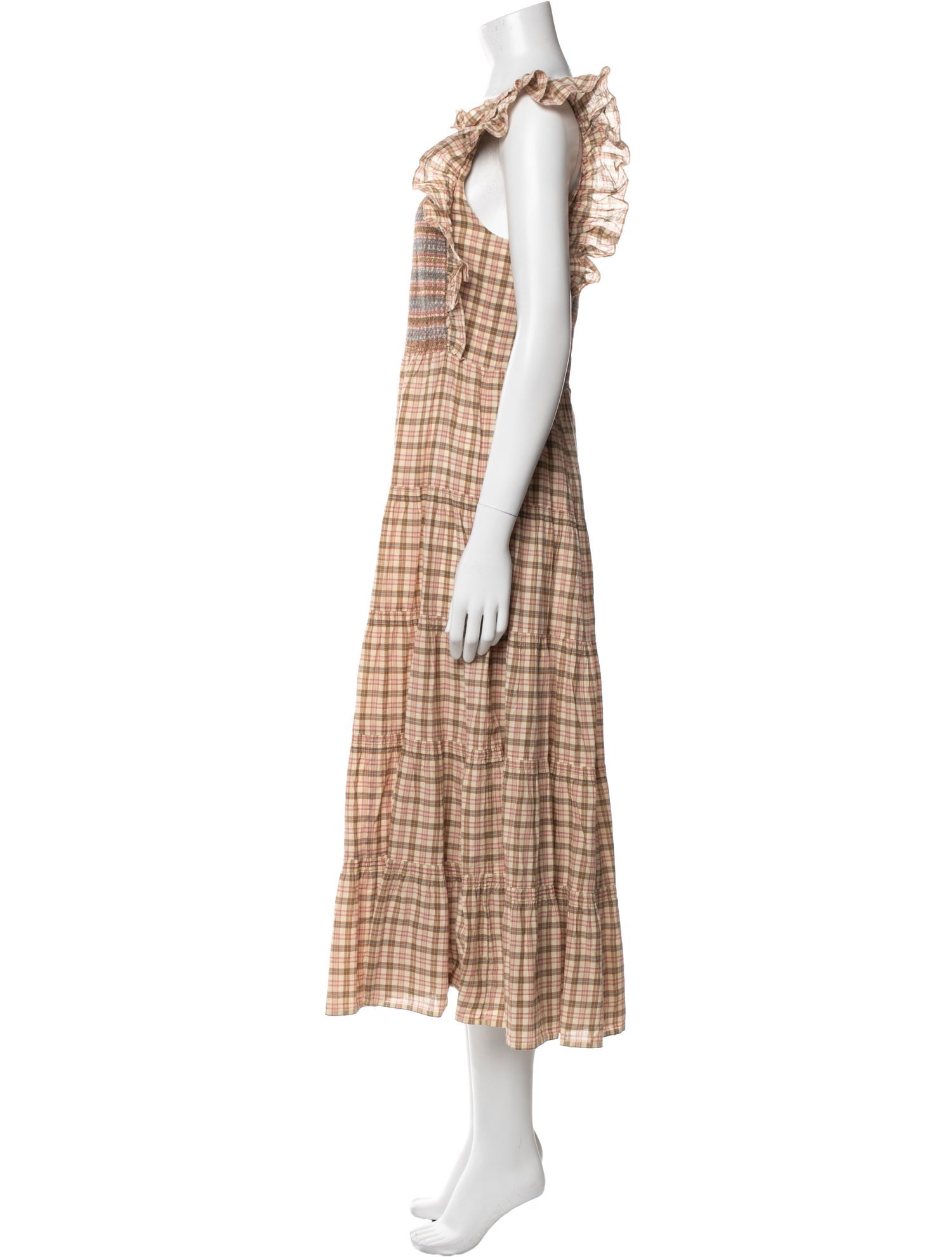 DÔEN Plaid Print Long Dress