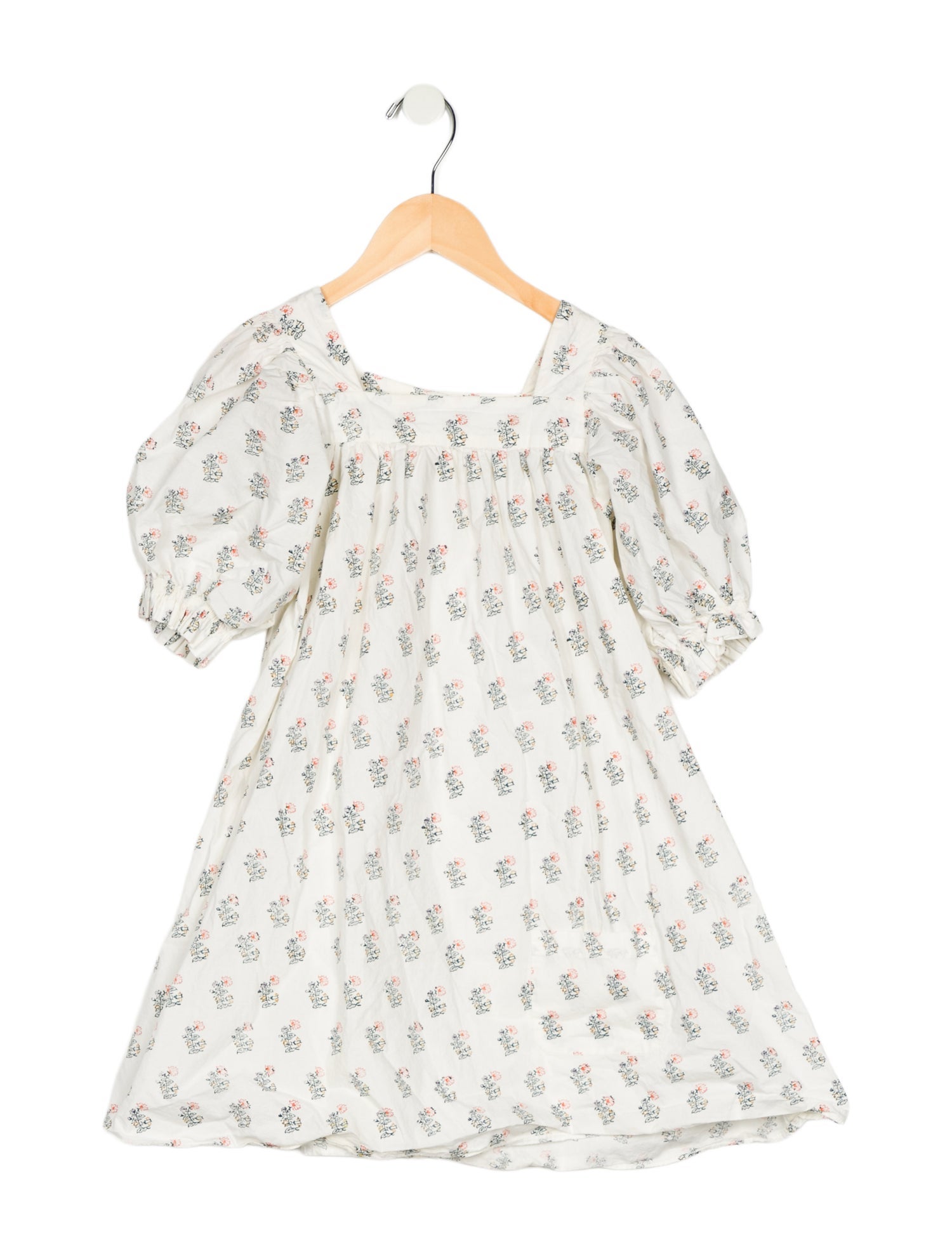 DÔEN Girls' Print Square Neck Dress