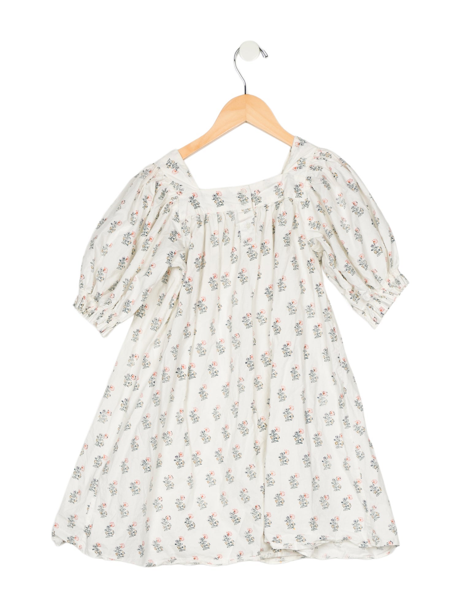 DÔEN Girls' Print Square Neck Dress