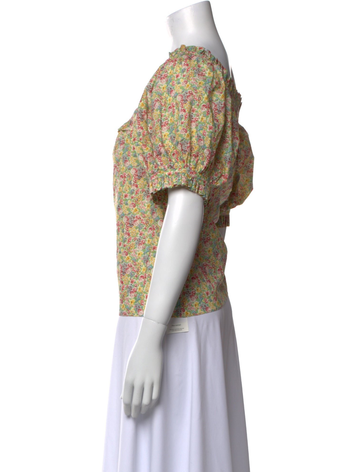 DÔEN Floral Print Square Neckline Blouse