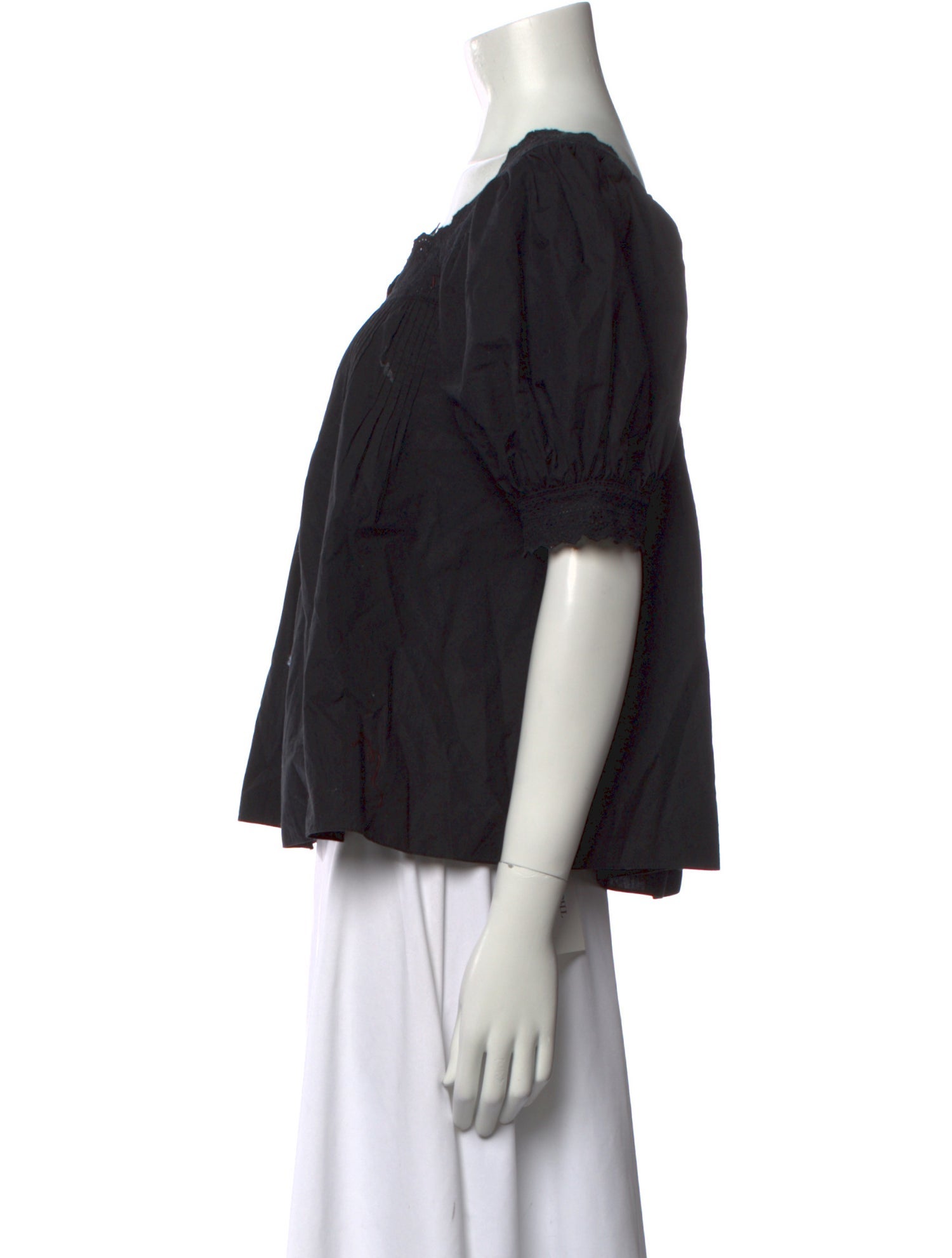 DÔEN Square Neckline Short Sleeve Blouse