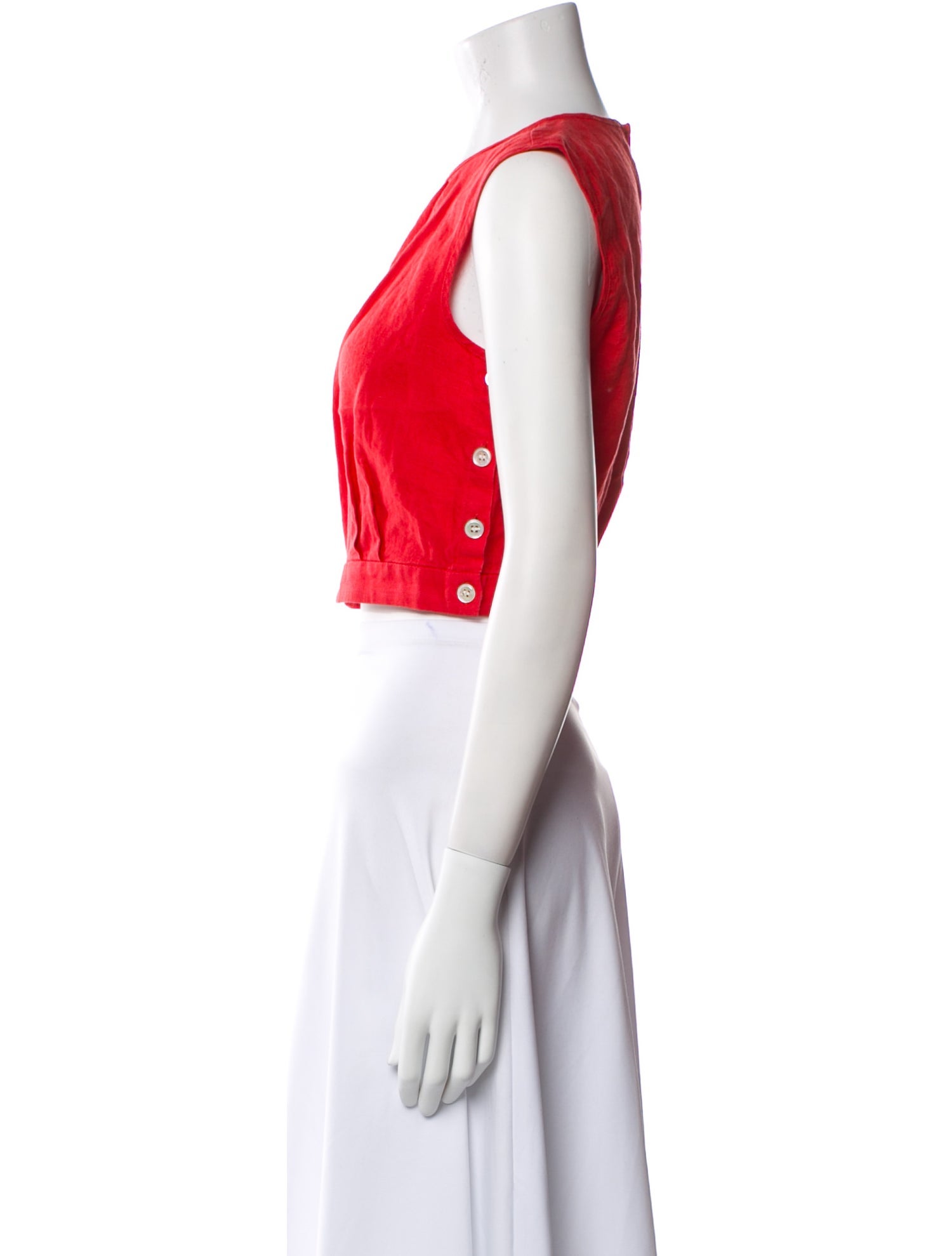 DÔEN Linen Crew Neck Crop Top