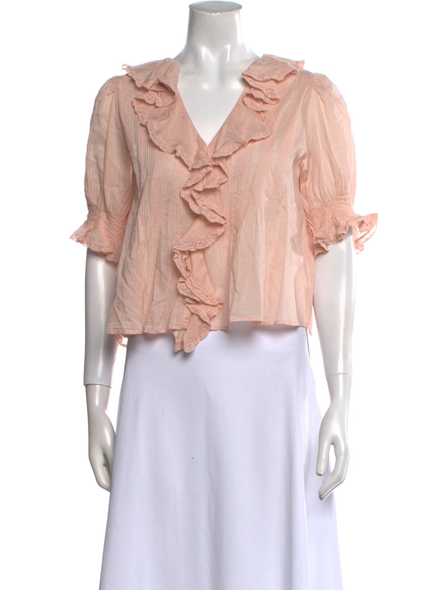 DÔEN V-Neck Short Sleeve Crop Top