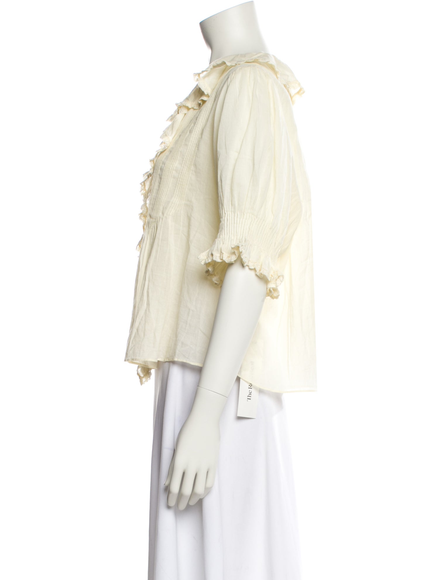 DÔEN V-Neck Three-Quarter Sleeve Blouse