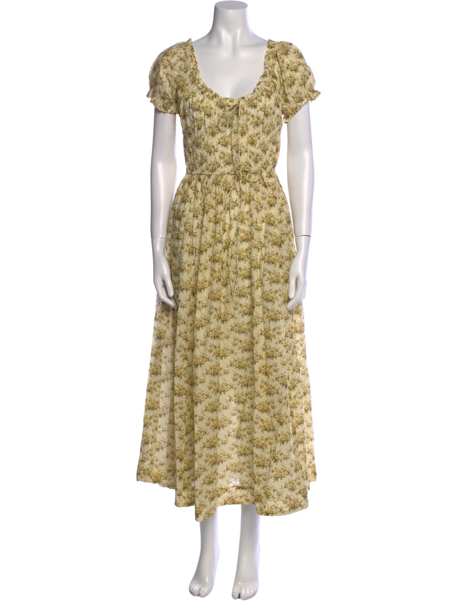 DÔEN Floral Print Midi Length Dress