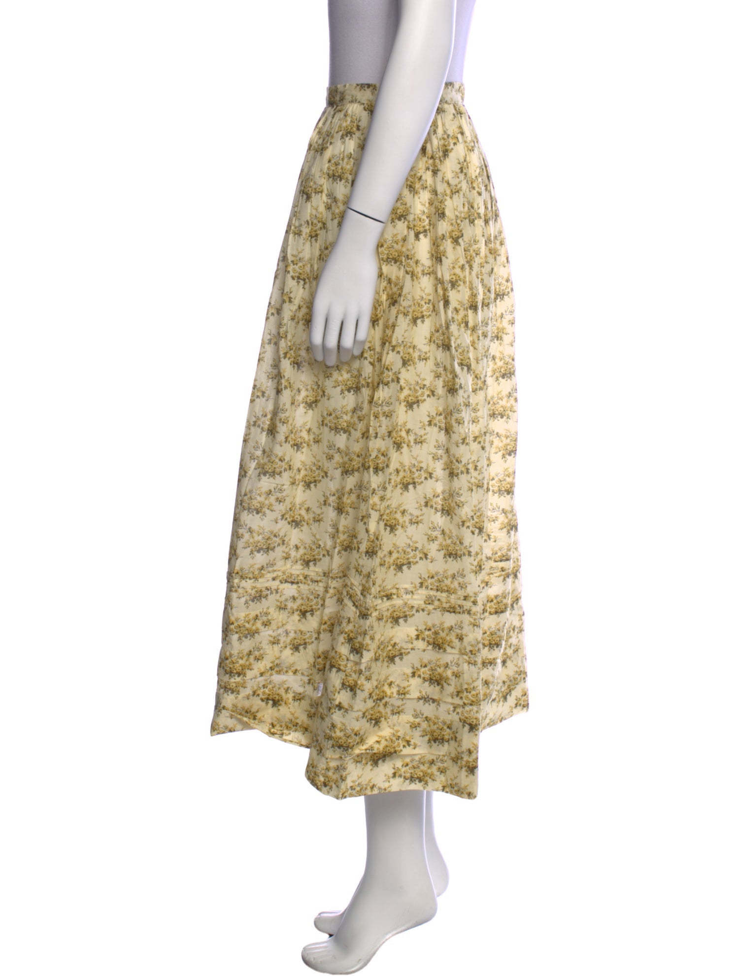 DÔEN Floral Print Midi Length Skirt