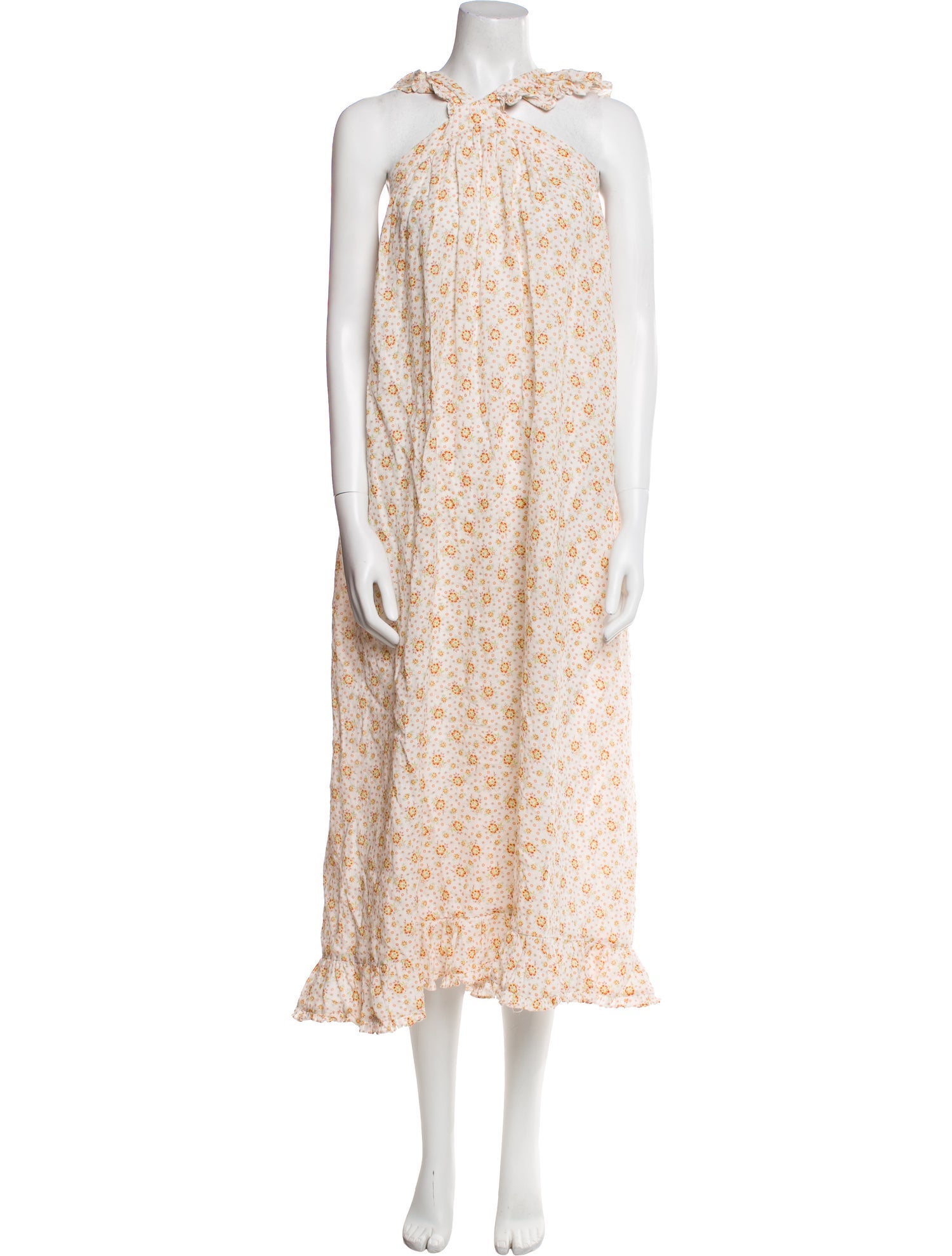 DÔEN Floral Print Midi Length Dress