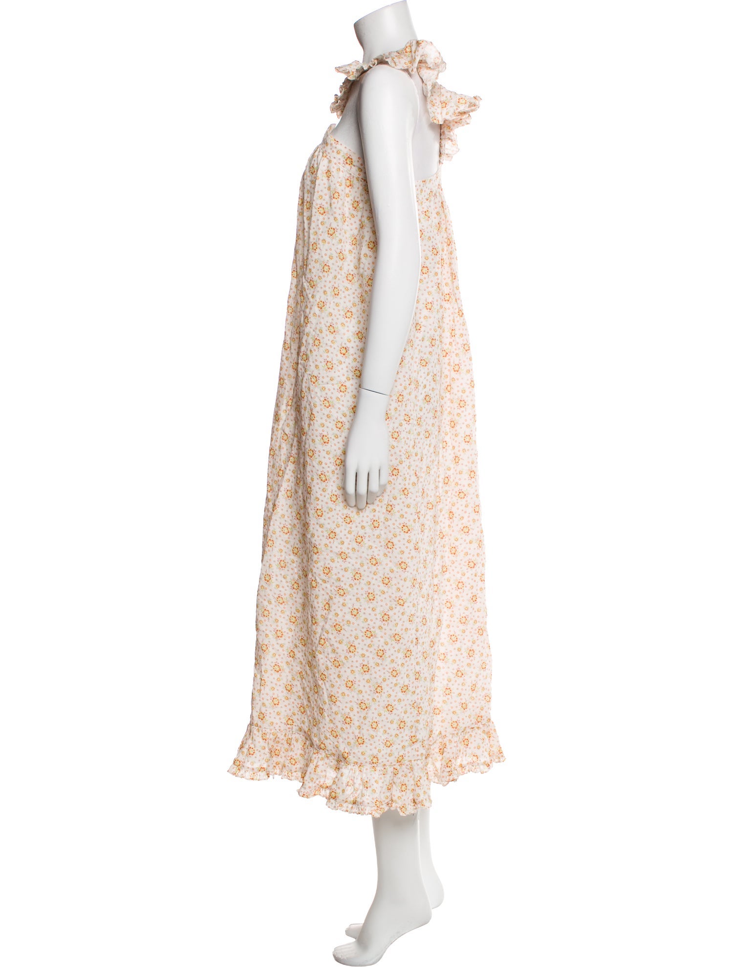 DÔEN Floral Print Midi Length Dress