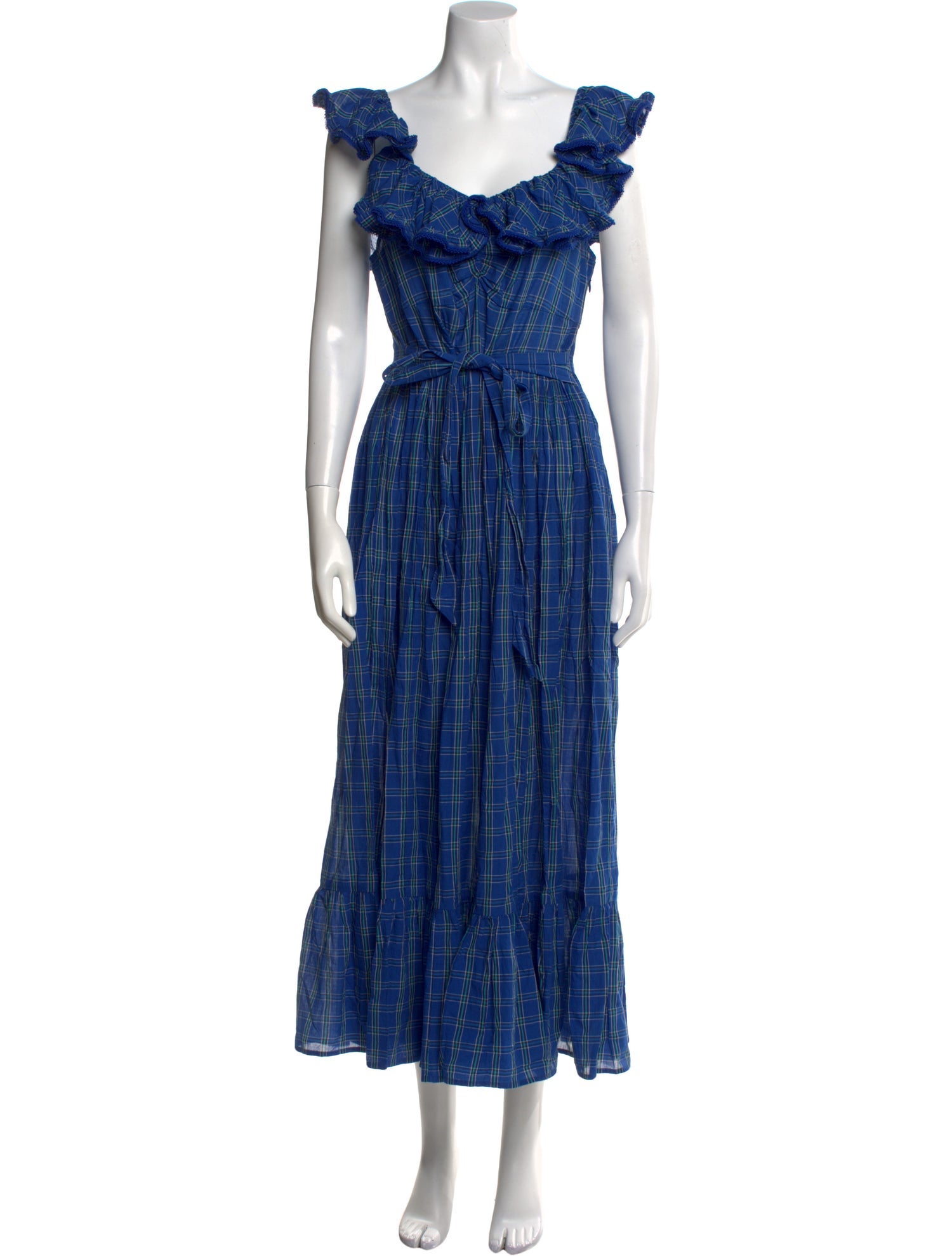 DÔEN Plaid Print Long Dress