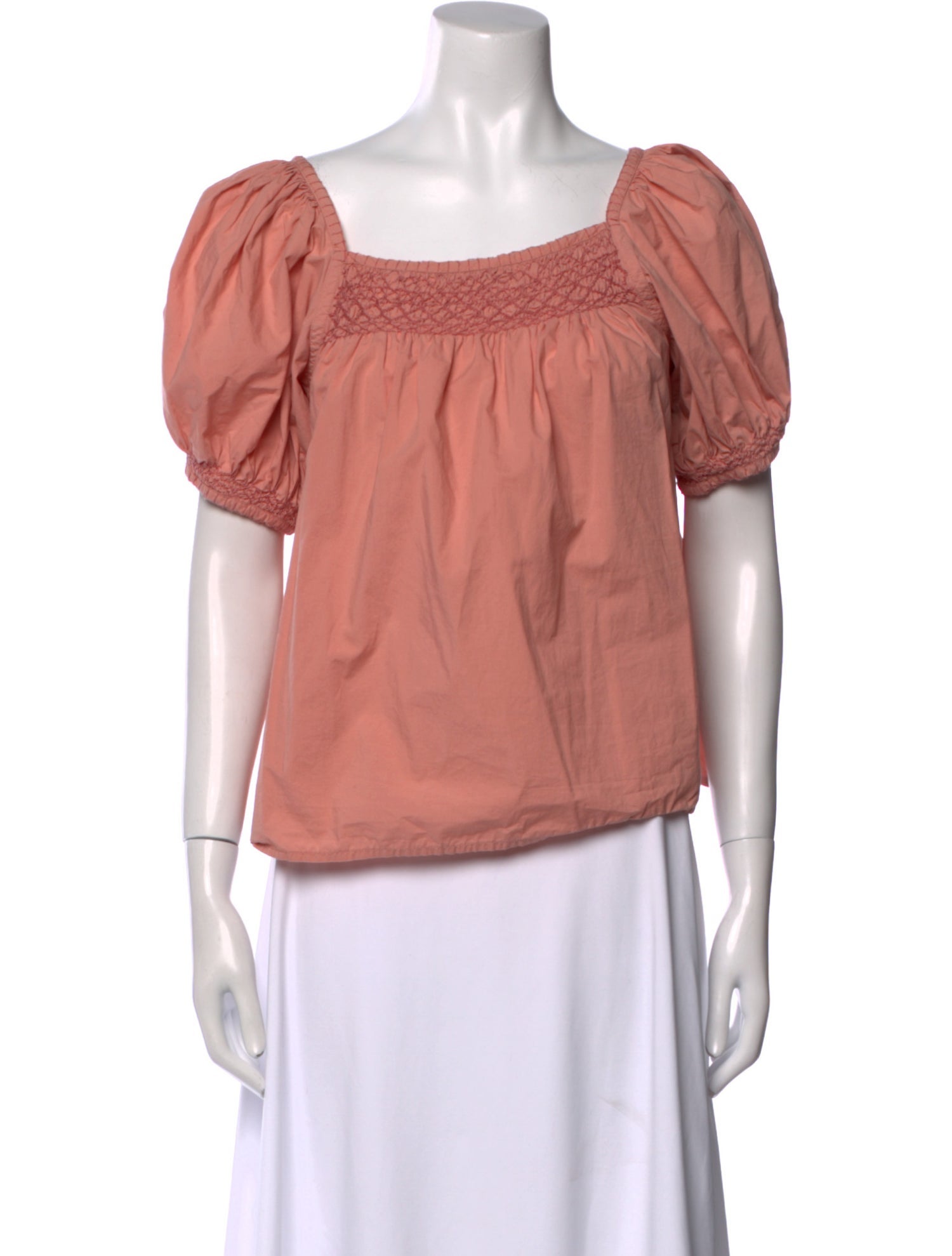 DÔEN Square Neckline Short Sleeve Blouse