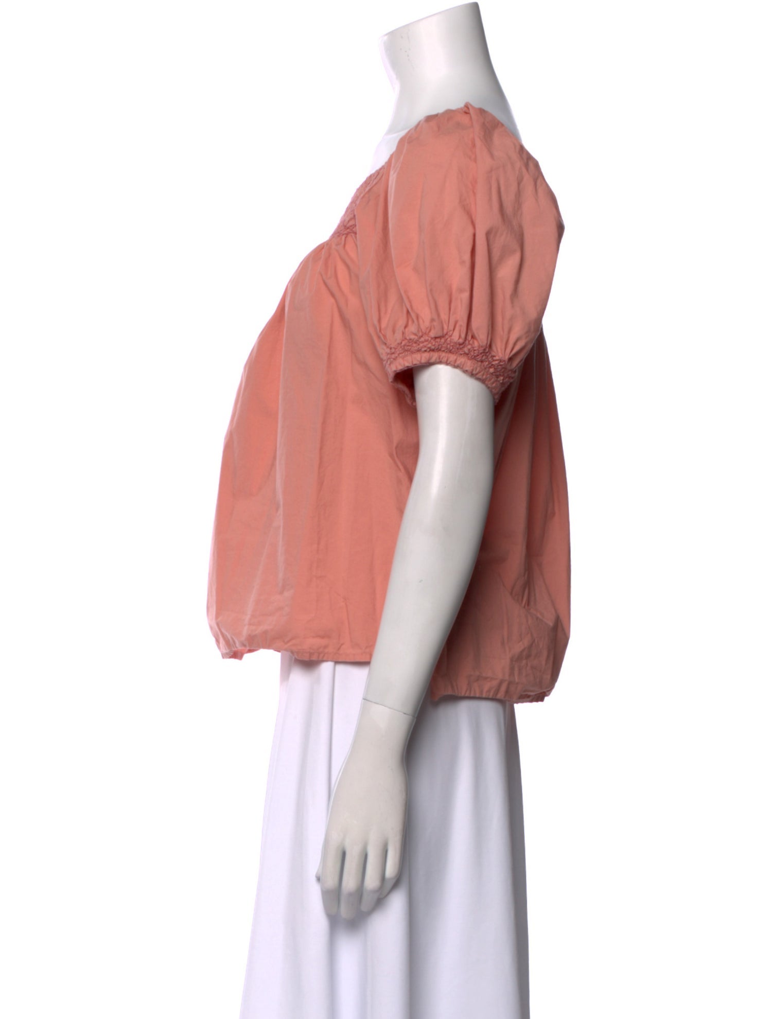 DÔEN Square Neckline Short Sleeve Blouse