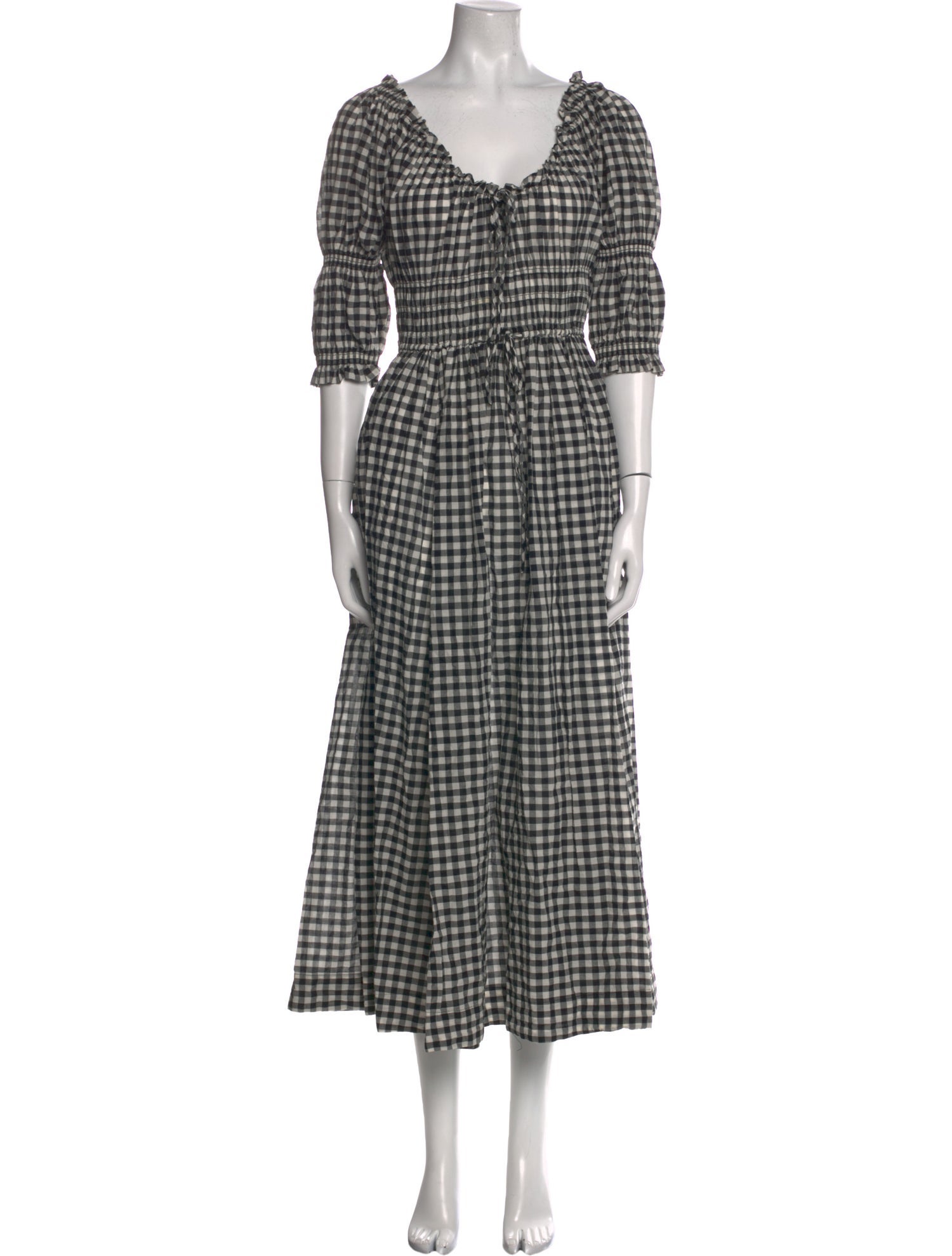 DÔEN Plaid Print Long Dress