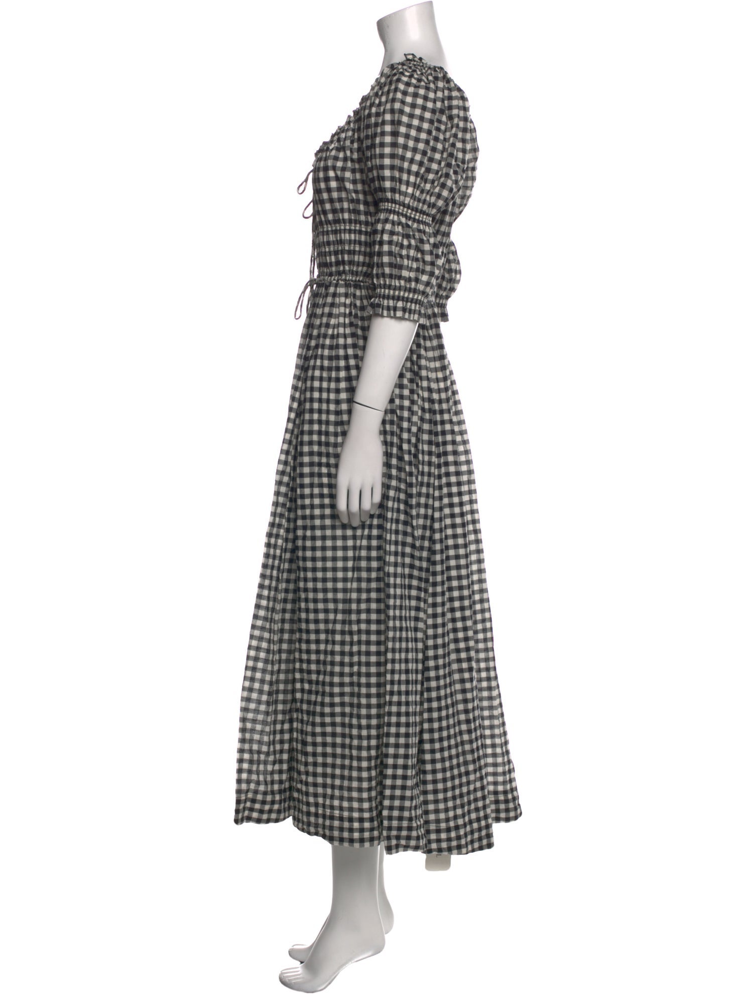 DÔEN Plaid Print Long Dress