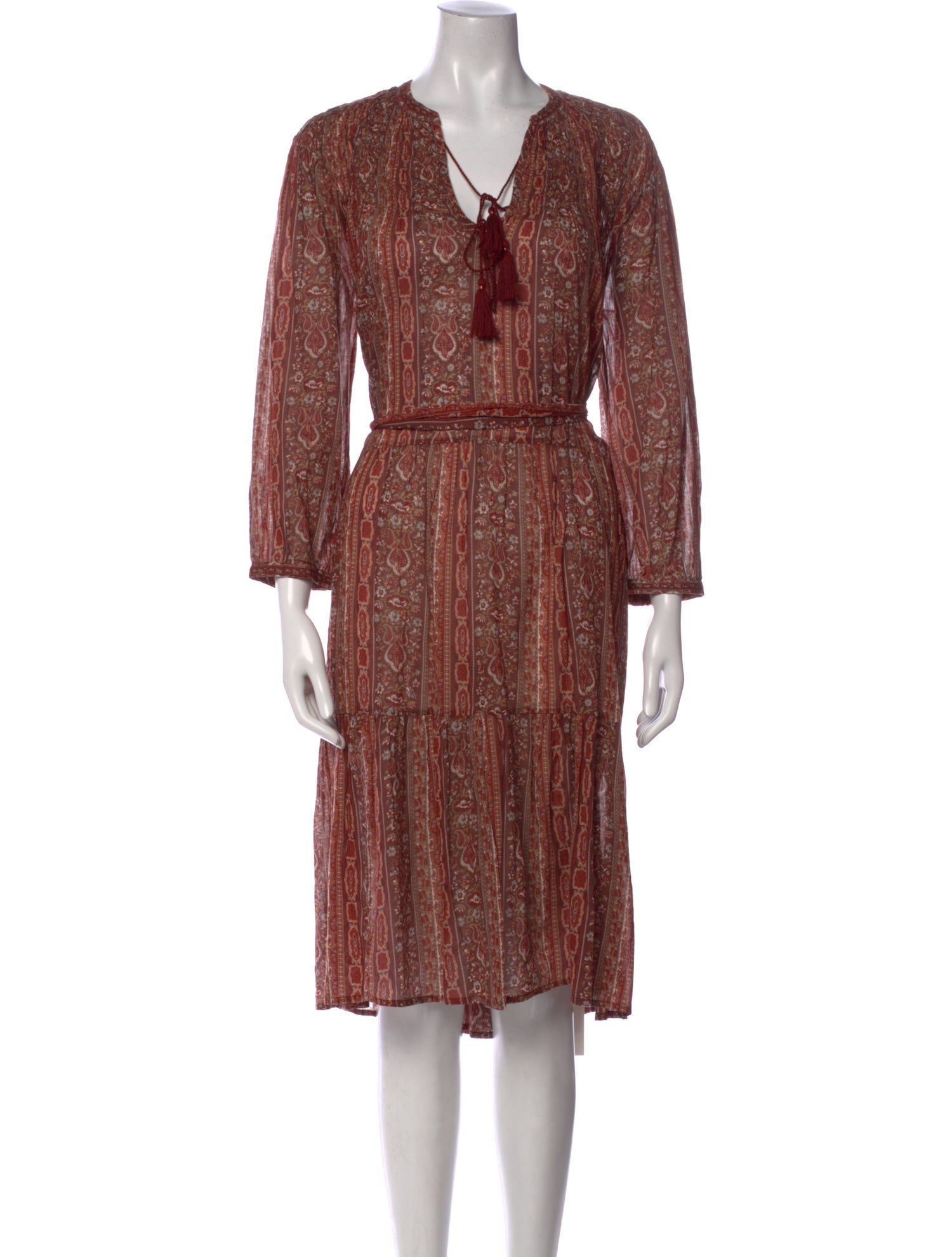 DÔEN Paisley Print Midi Length Dress
