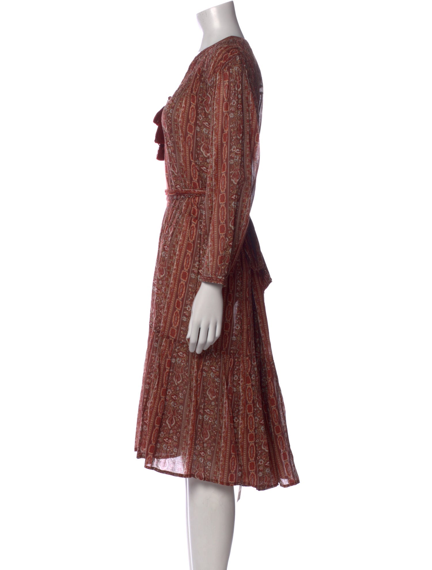 DÔEN Paisley Print Midi Length Dress