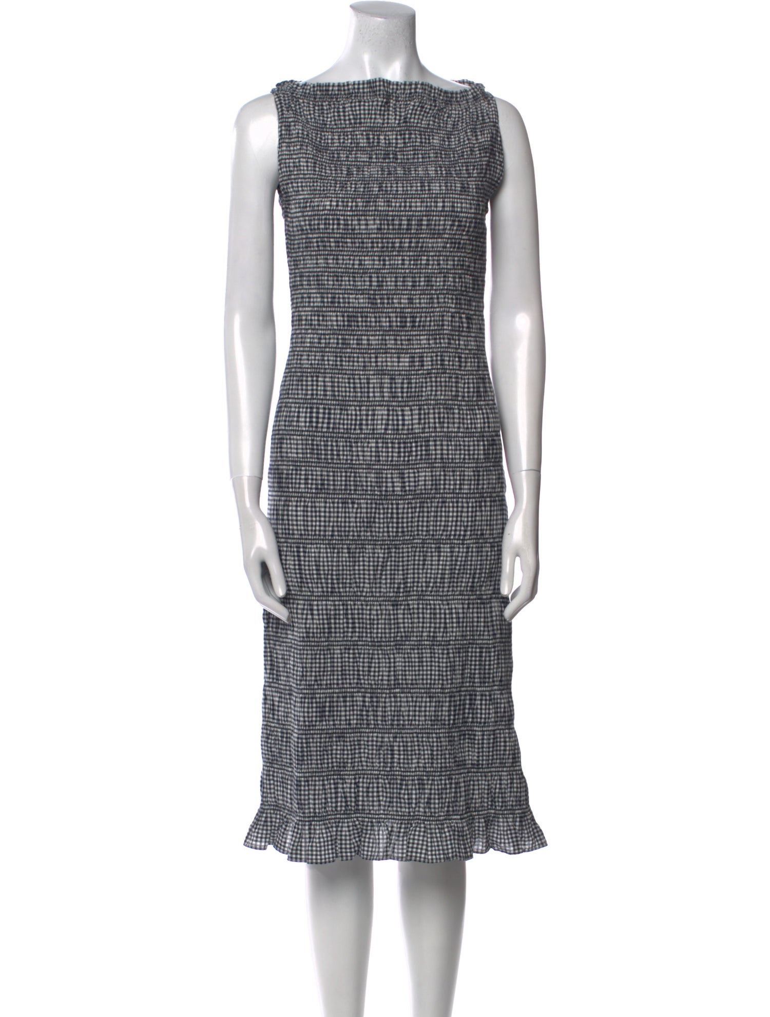 DÔEN Plaid Print Midi Length Dress