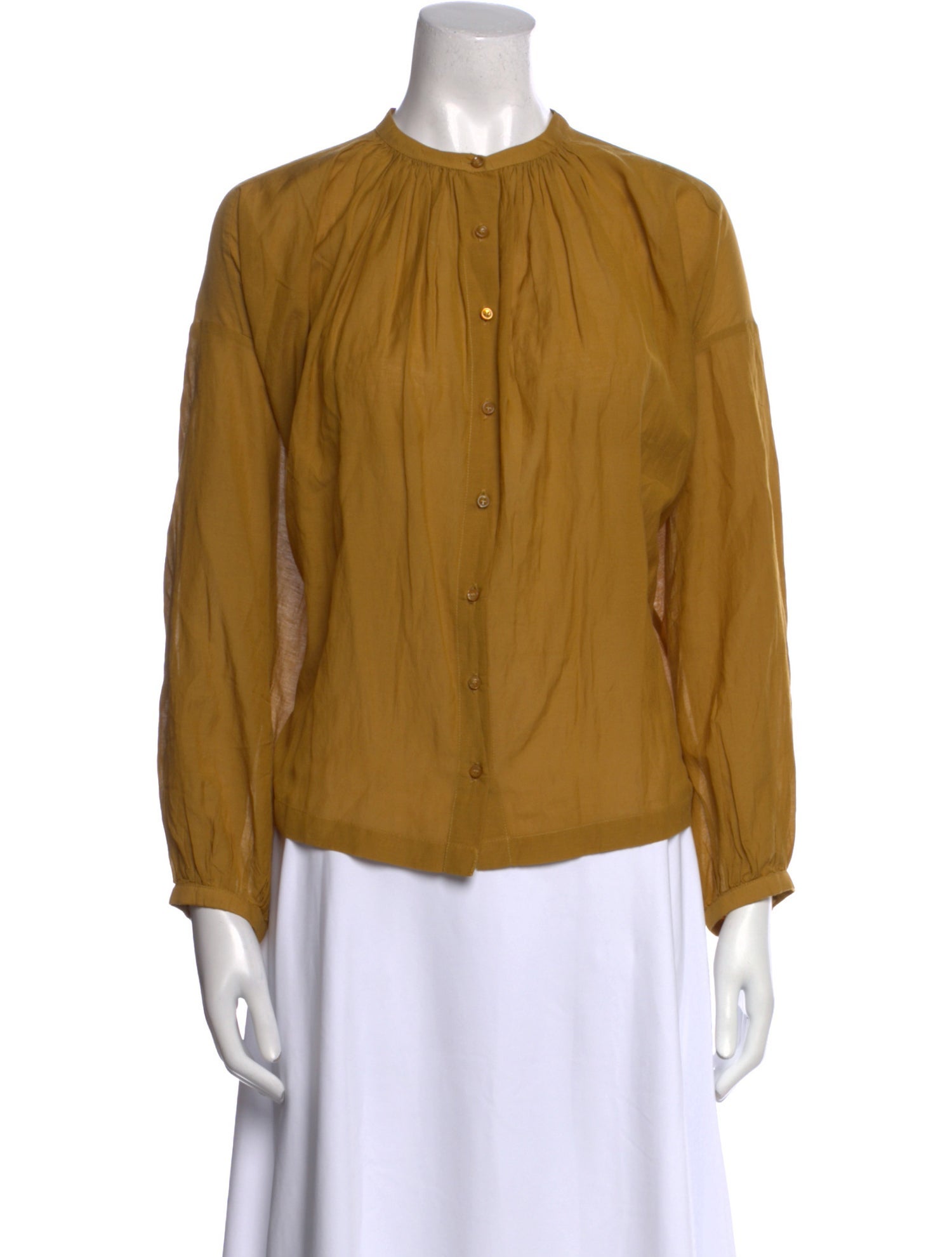 DÔEN Mock Neck Long Sleeve Blouse