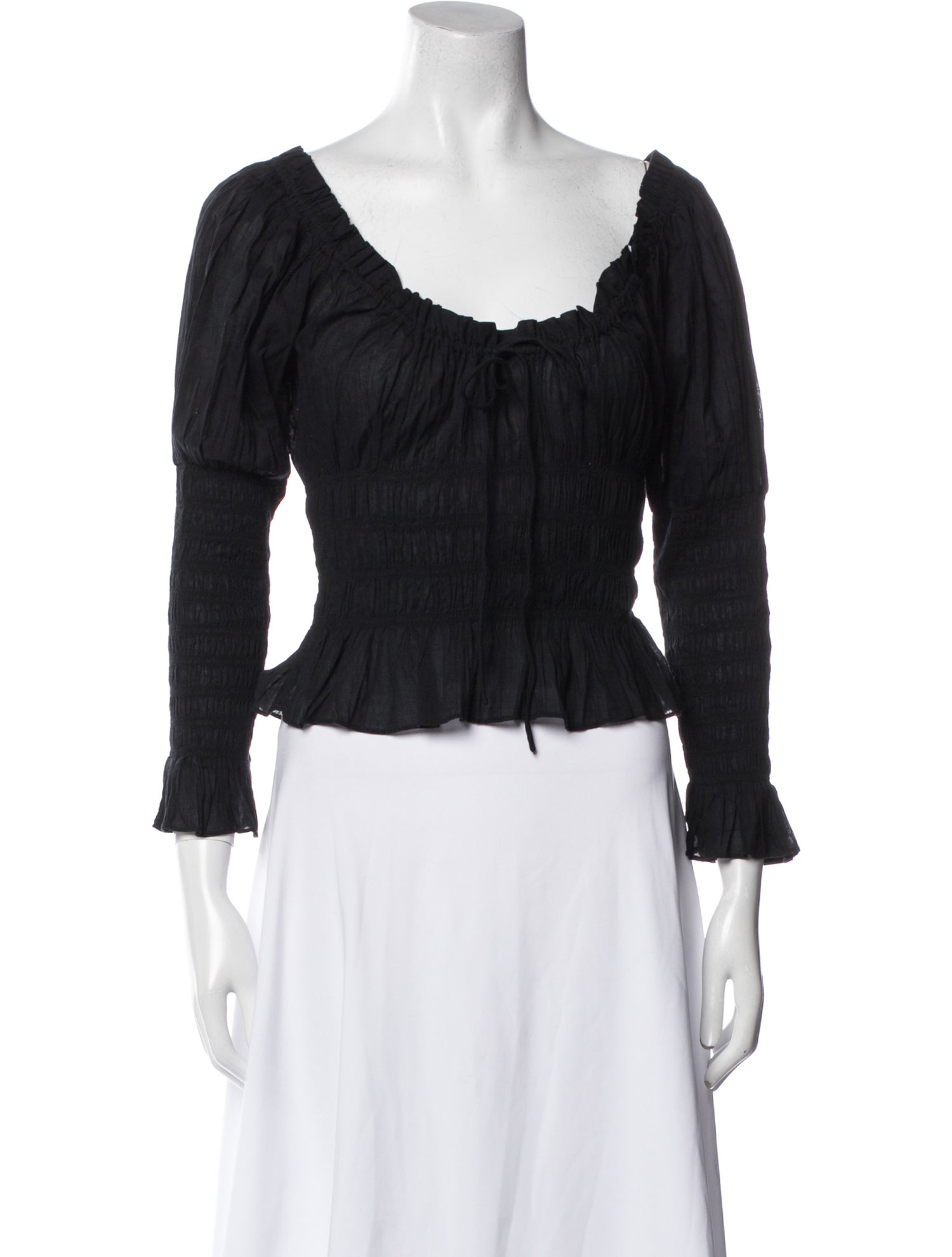 DÔEN Off-The-Shoulder Three-Quarter Sleeve Crop Top w/ Tags