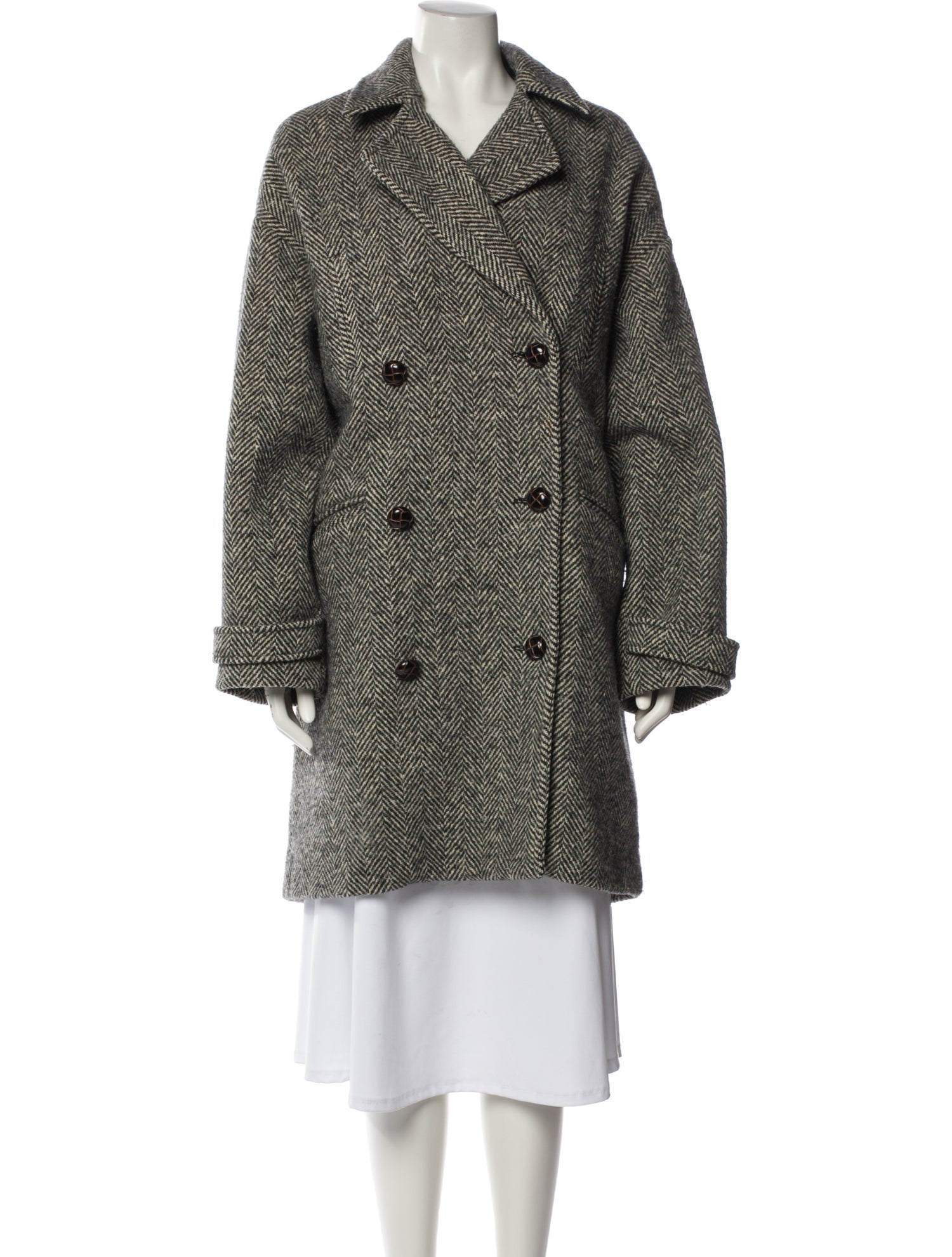 DÔEN Wool Tweed Pattern Coat