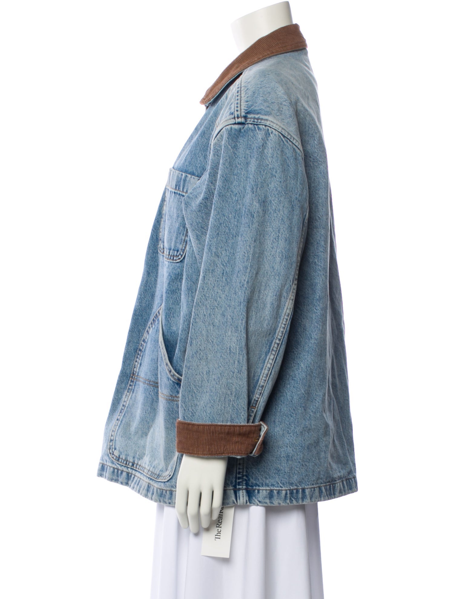DÔEN Colorblock Pattern Denim Jacket