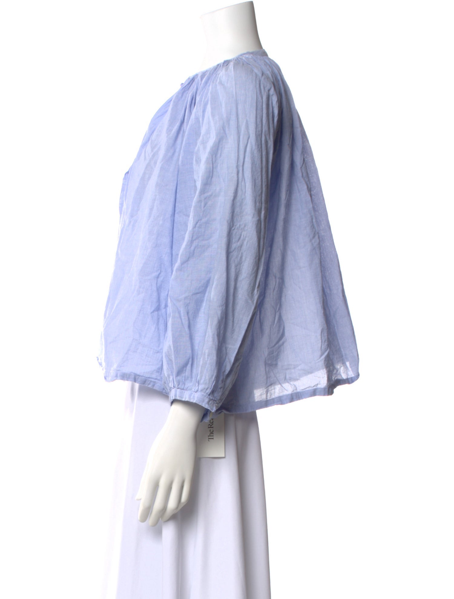 DÔEN Crew Neck Three-Quarter Sleeve Blouse