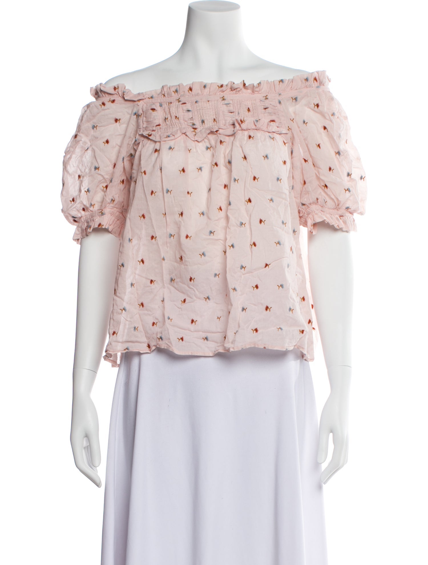 DÔEN Printed Off-The-Shoulder Blouse