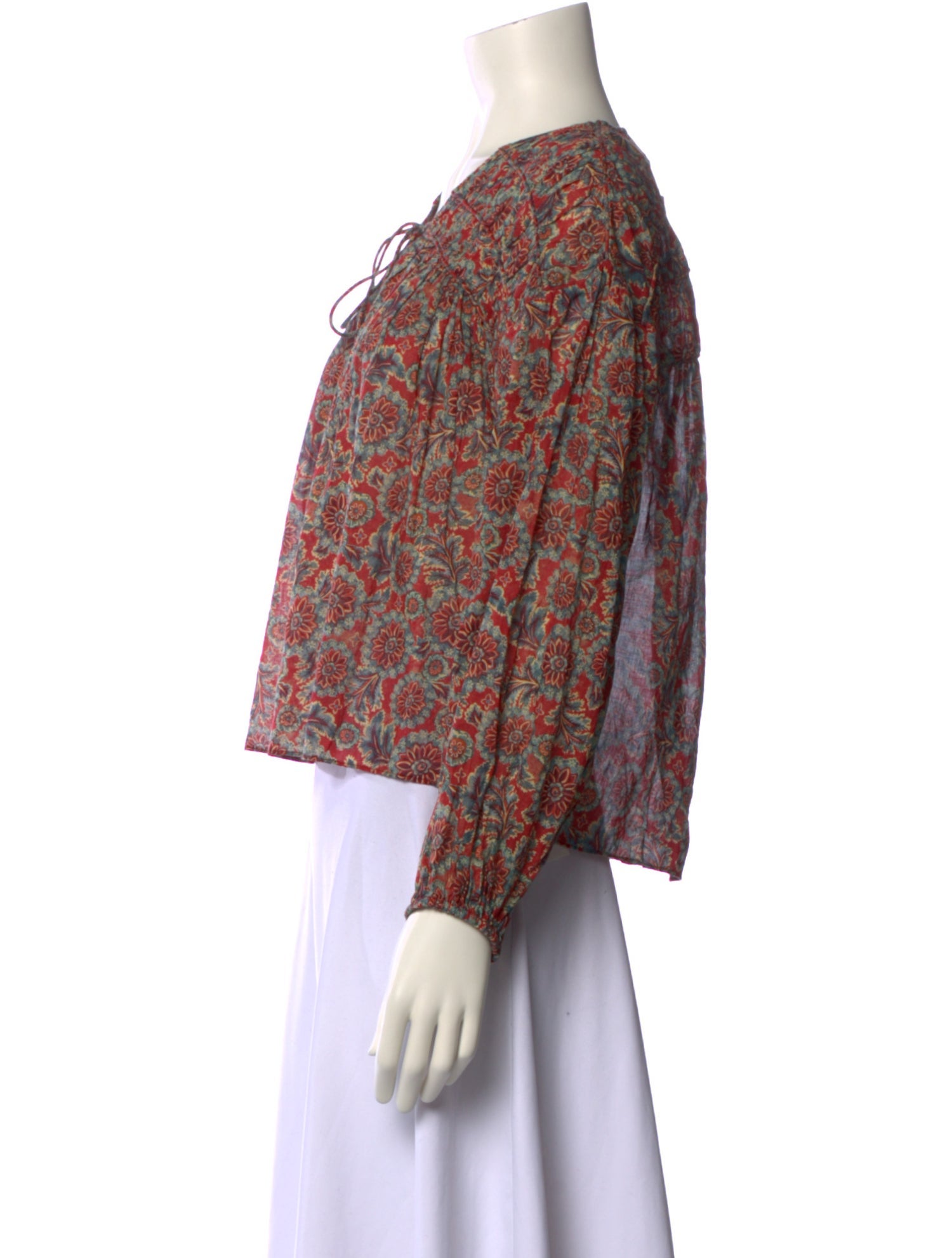 DÔEN Floral Print V-Neck Crop Top w/ Tags