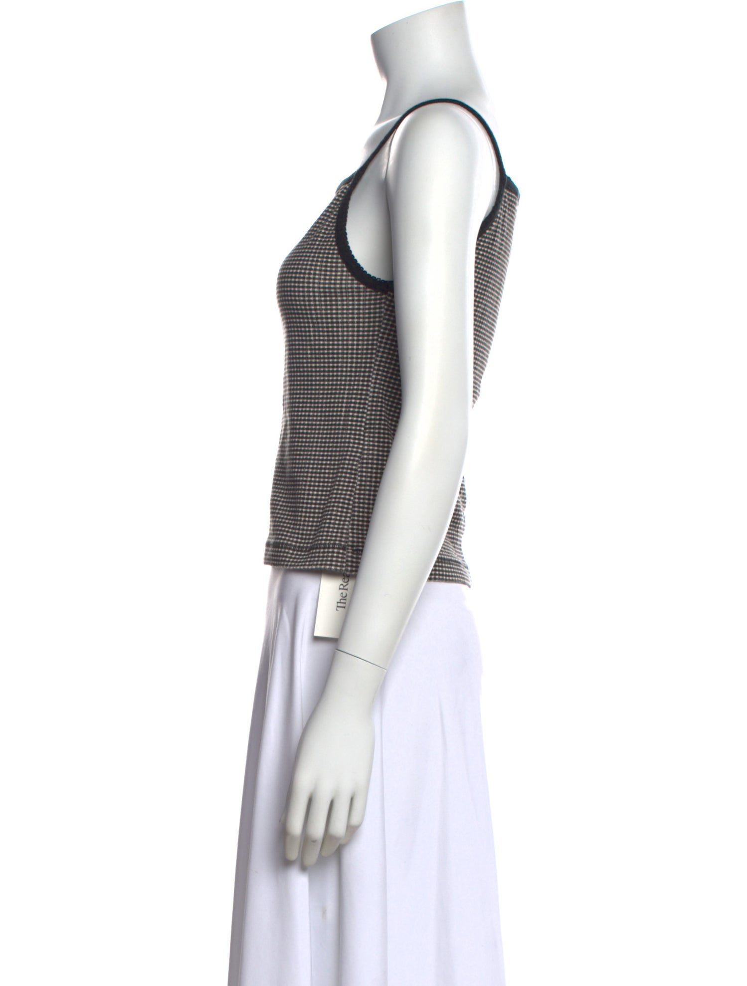 DÔEN Plaid Print Square Neckline Crop Top