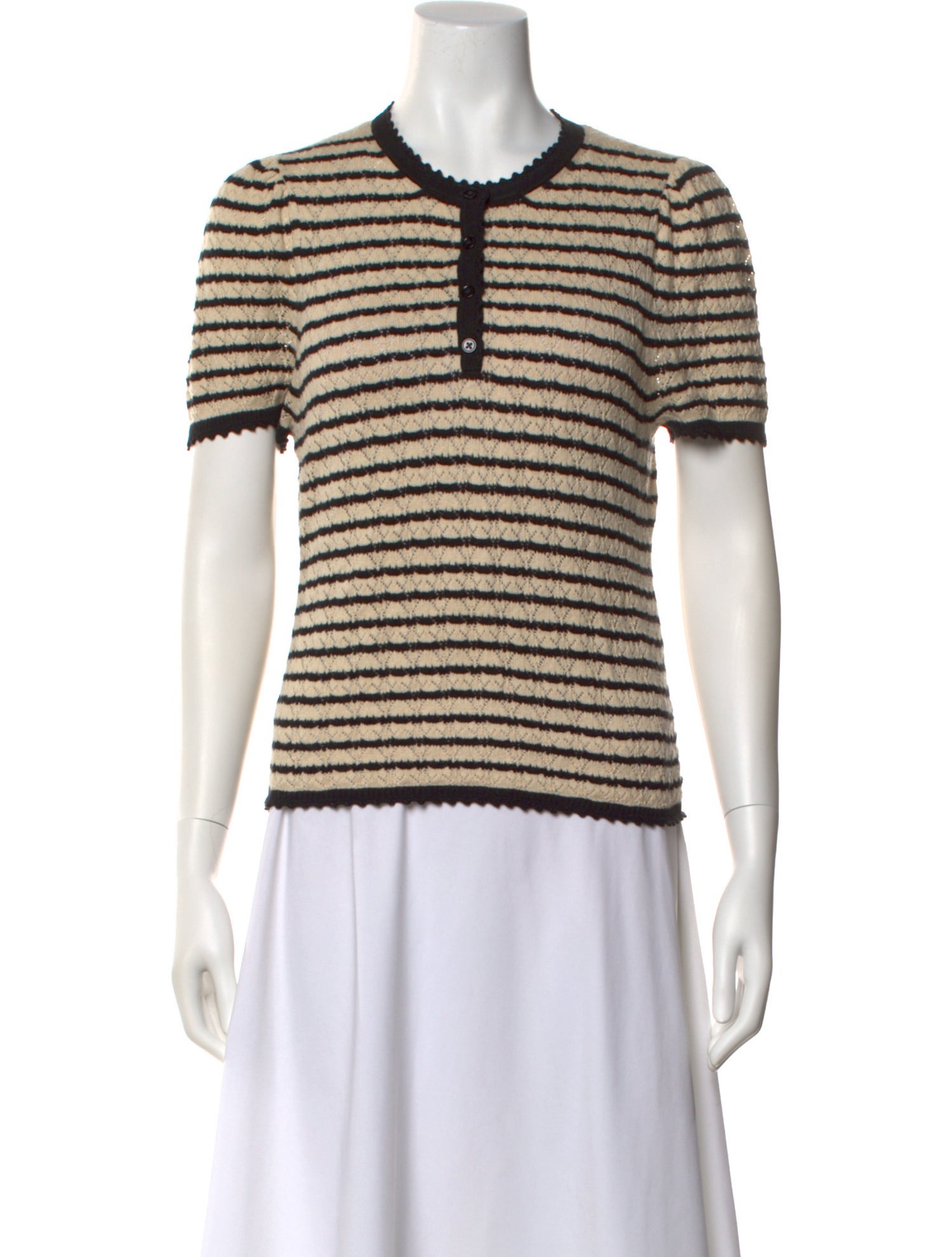 DÔEN Striped Scoop Neck Sweater