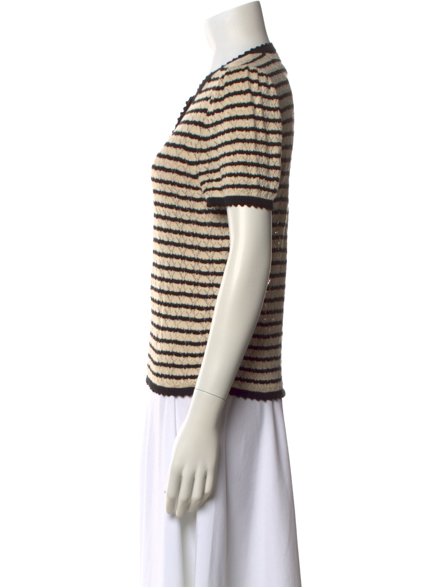 DÔEN Striped Scoop Neck Sweater