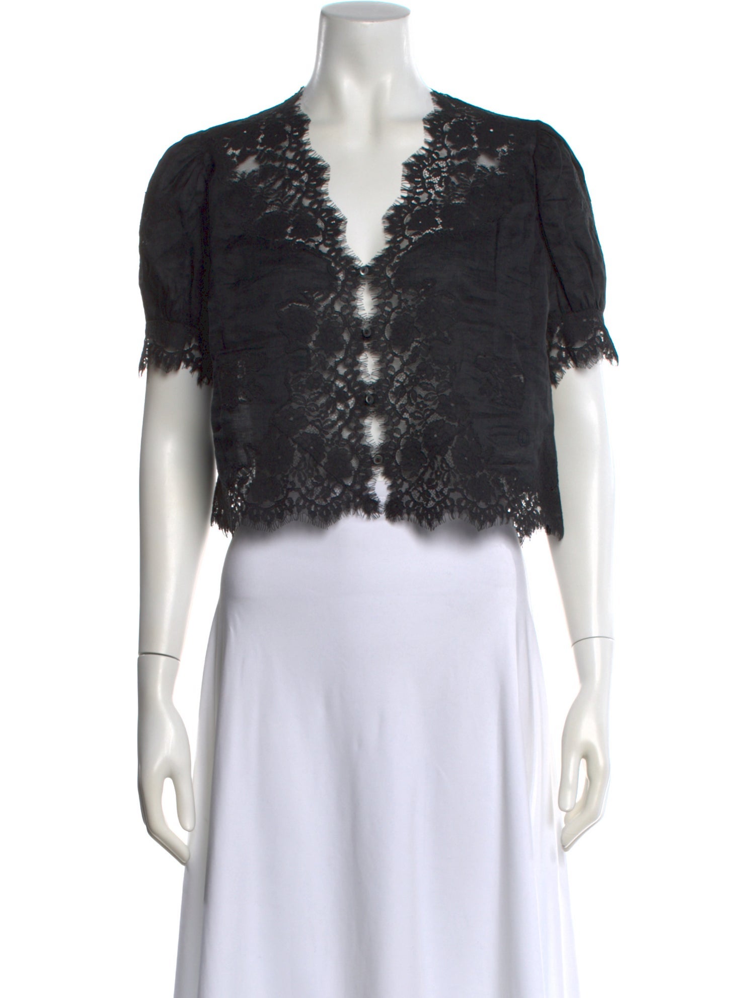 DÔEN V-Neck Short Sleeve Crop Top