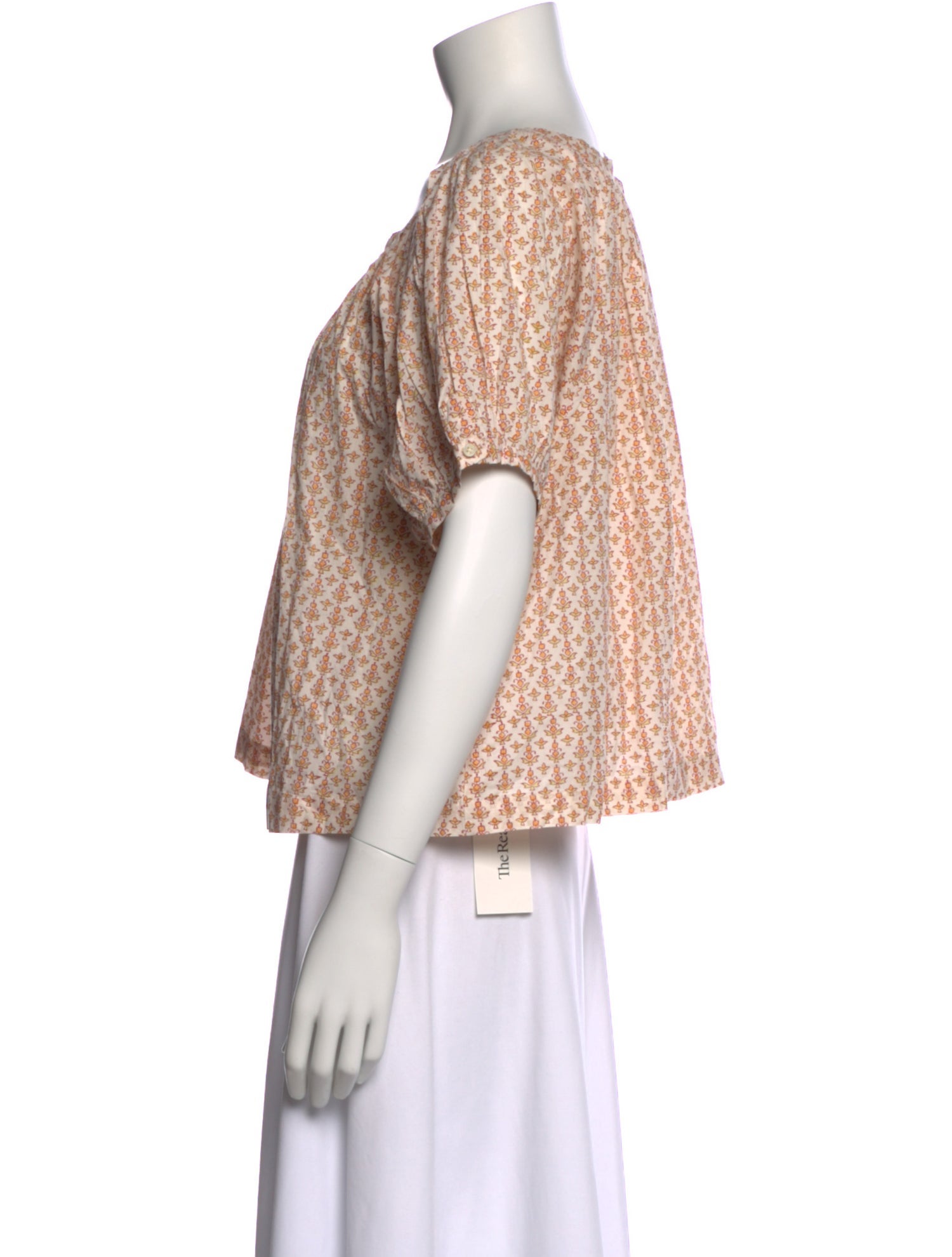 DÔEN Printed Scoop Neck Top w/ Tags